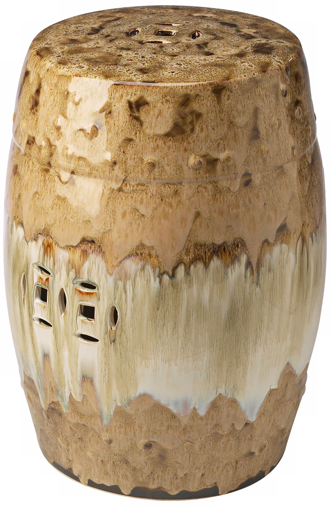 Blended Browns 18" High Ceramic Ottoman