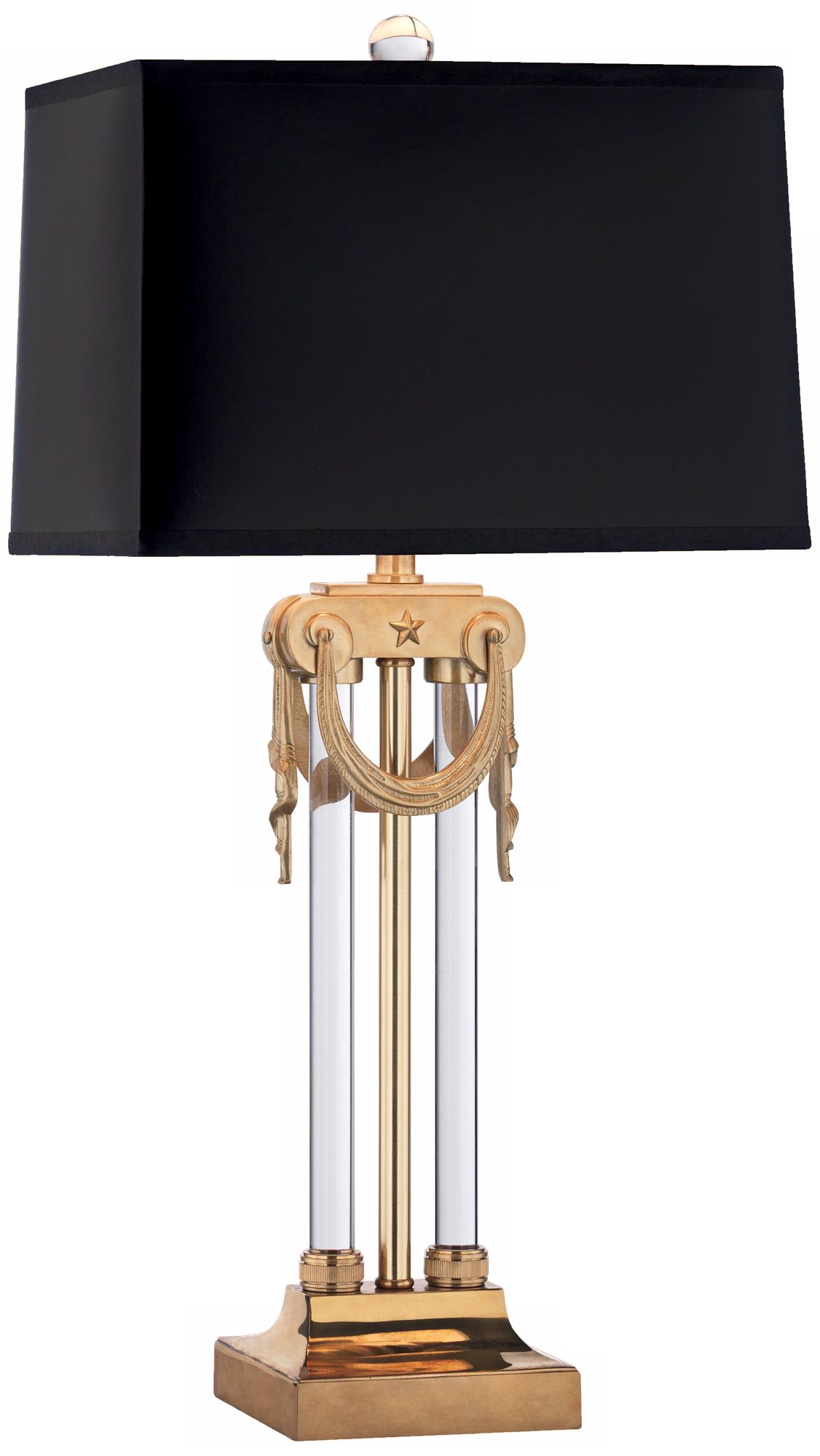 Mary McDonald Josephine Brass Crystal Black Shade Table Lamp
