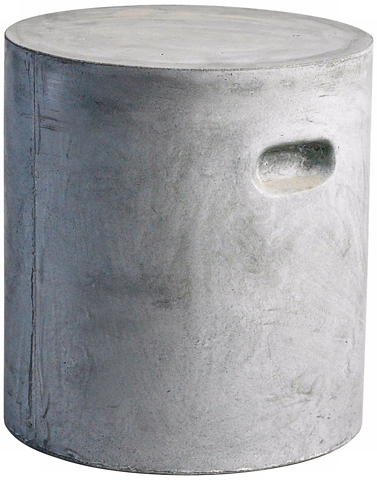 Slate Finish 15 3/4" High Round Fiber Clay Ottoman