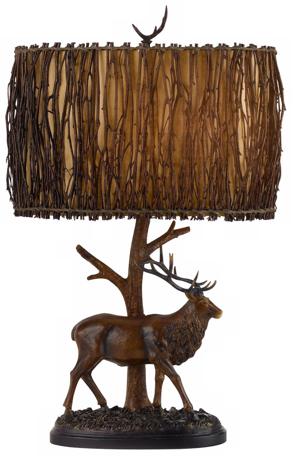 Brown Elk Twig Shade Table Lamp