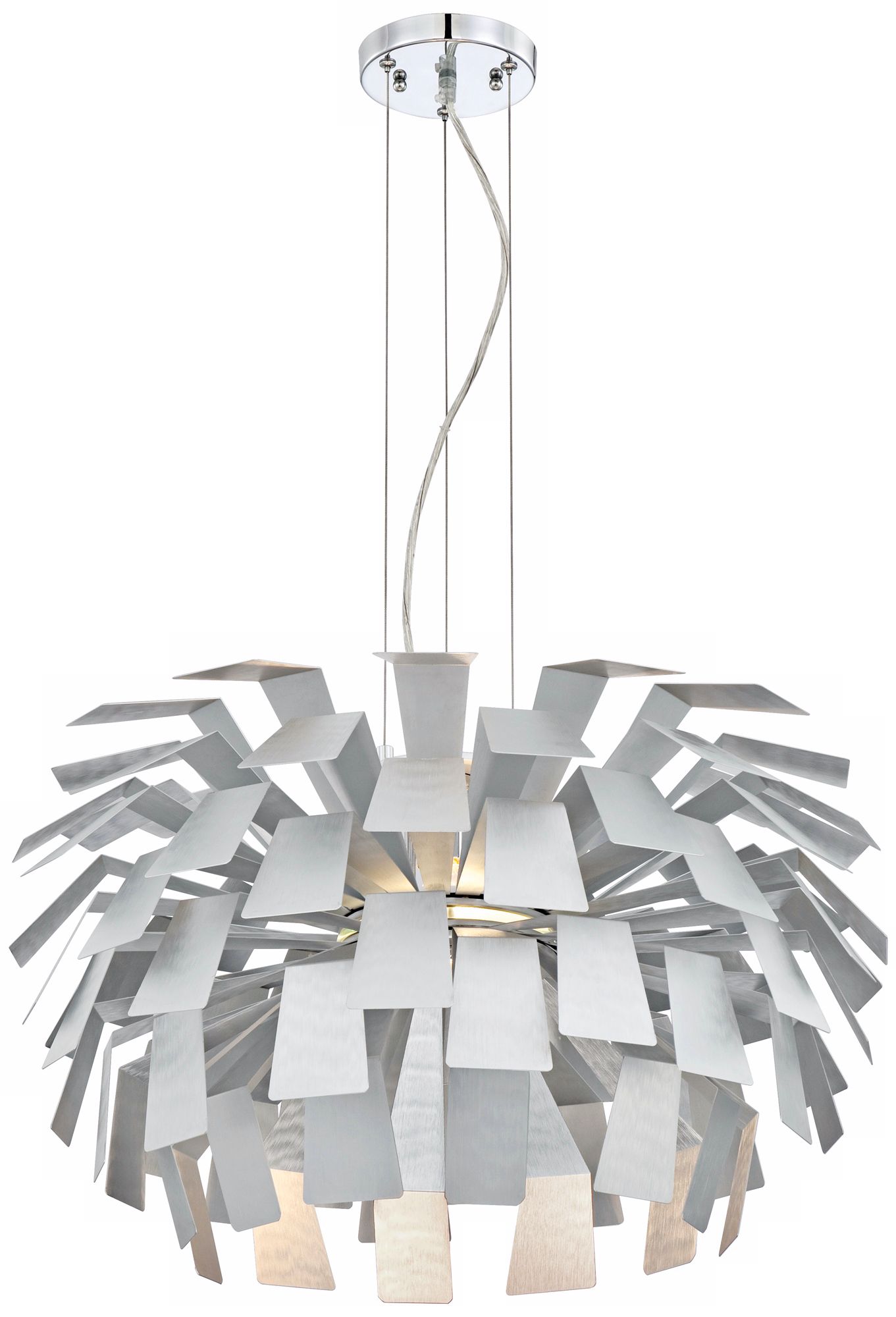Mod Brushed Metal Panel 24 1/2" Wide Retro Chandelier