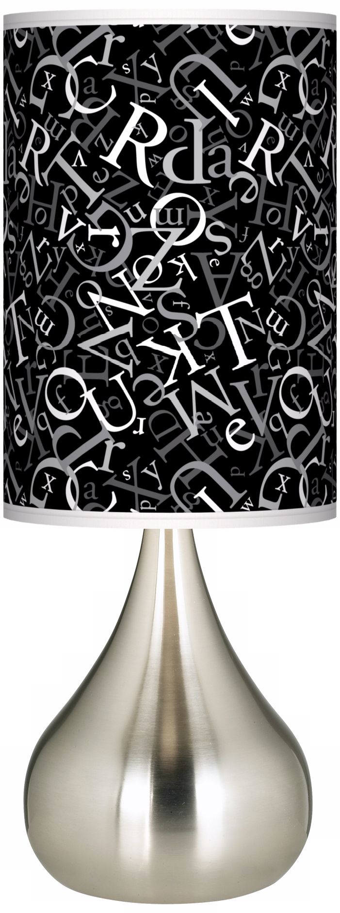 Alphasoup Grayscale Giclee Big Kiss Table Lamp