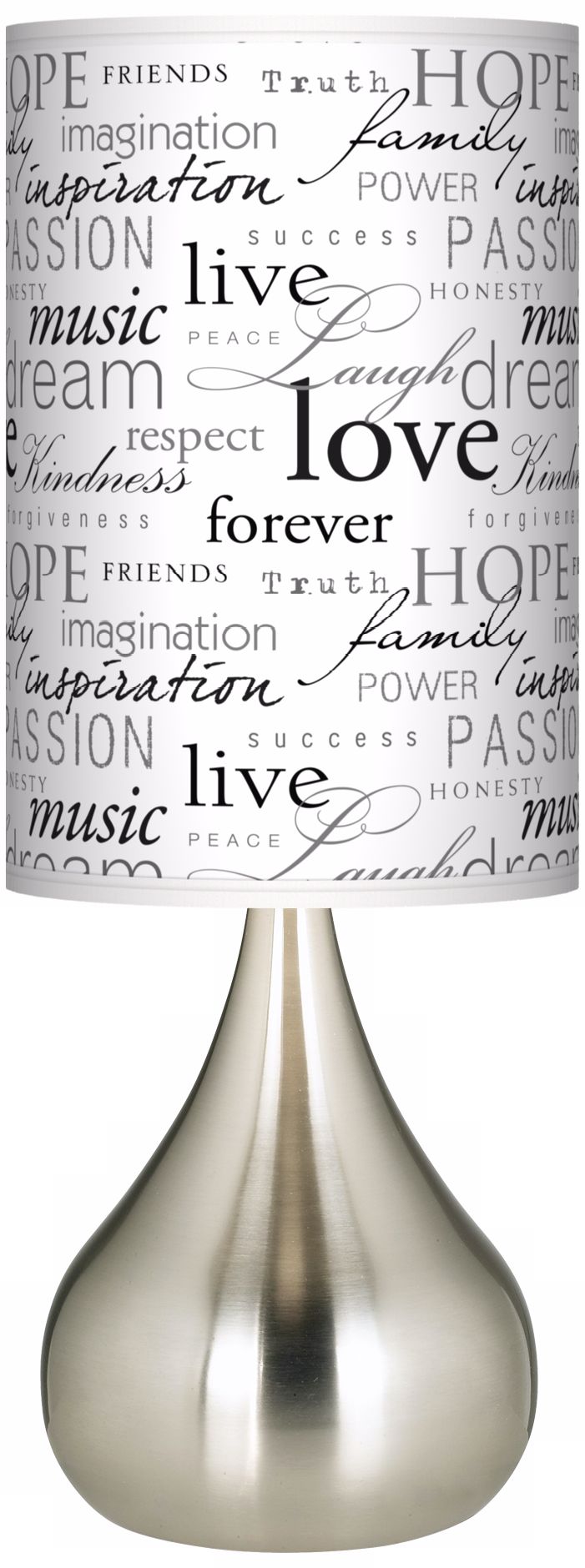 Positivity Black Giclee Big Kiss Table Lamp