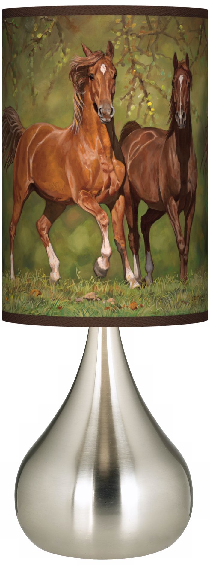 Buddies Horses Giclee Big Kiss Table Lamp