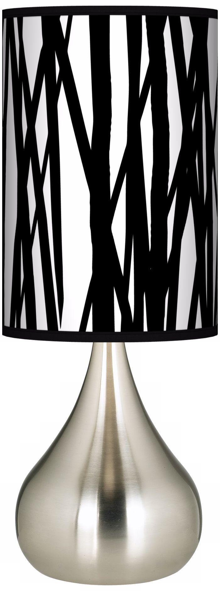 Black Jagged Stripes Giclee Big Kiss Table Lamp