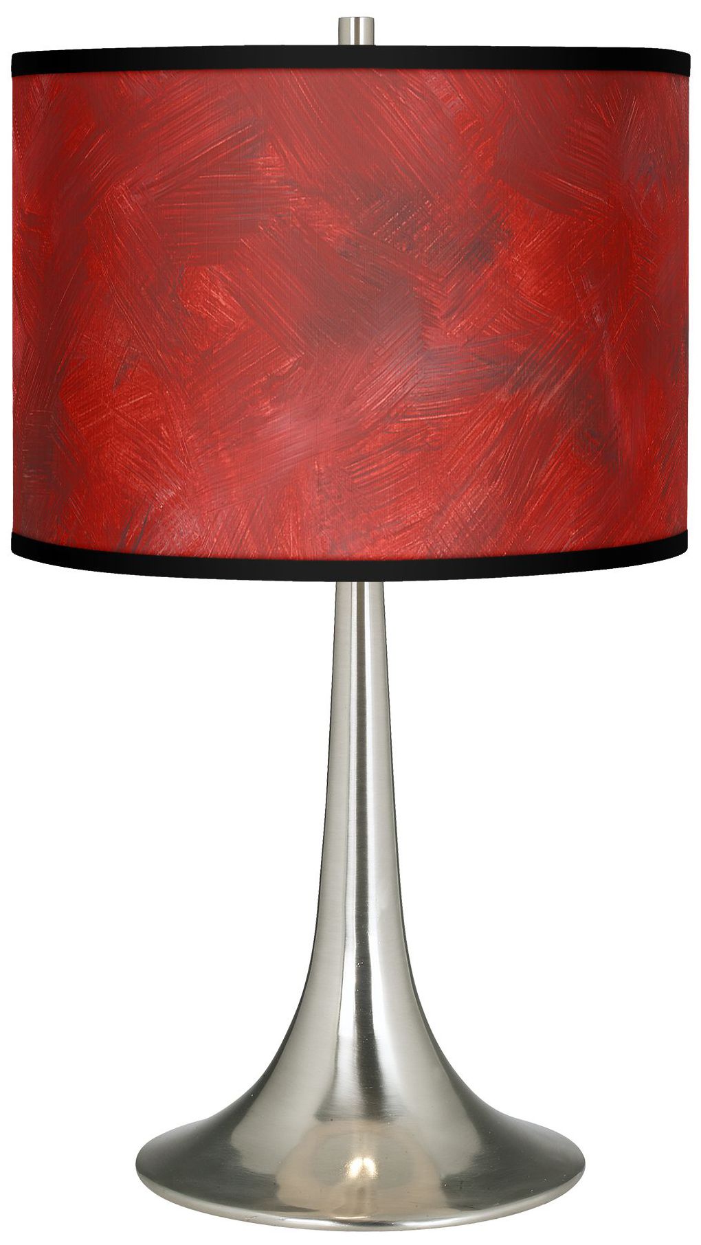 Red Abstract Giclee Trumpet Table Lamp