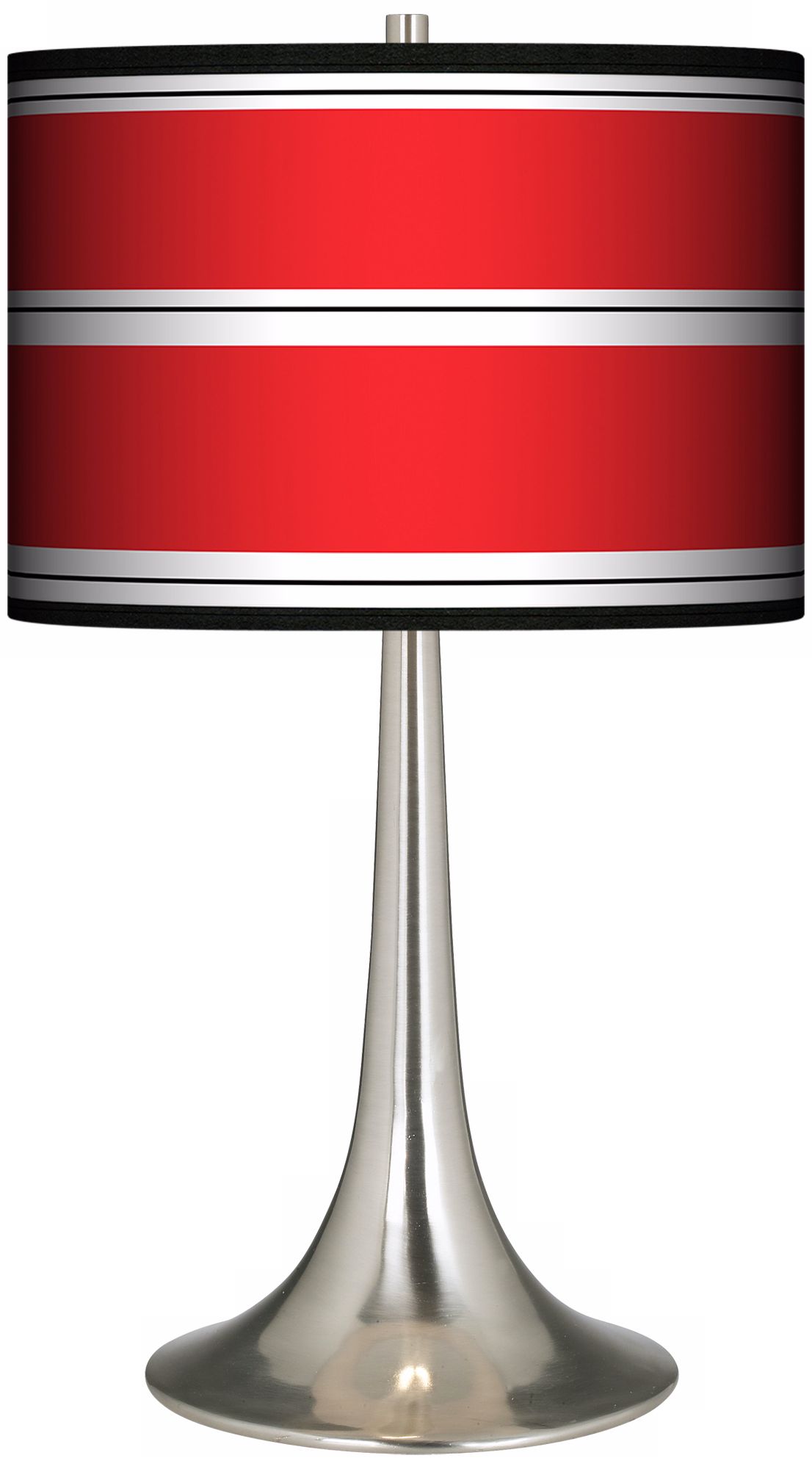 Red Stripes Giclee Trumpet Table Lamp