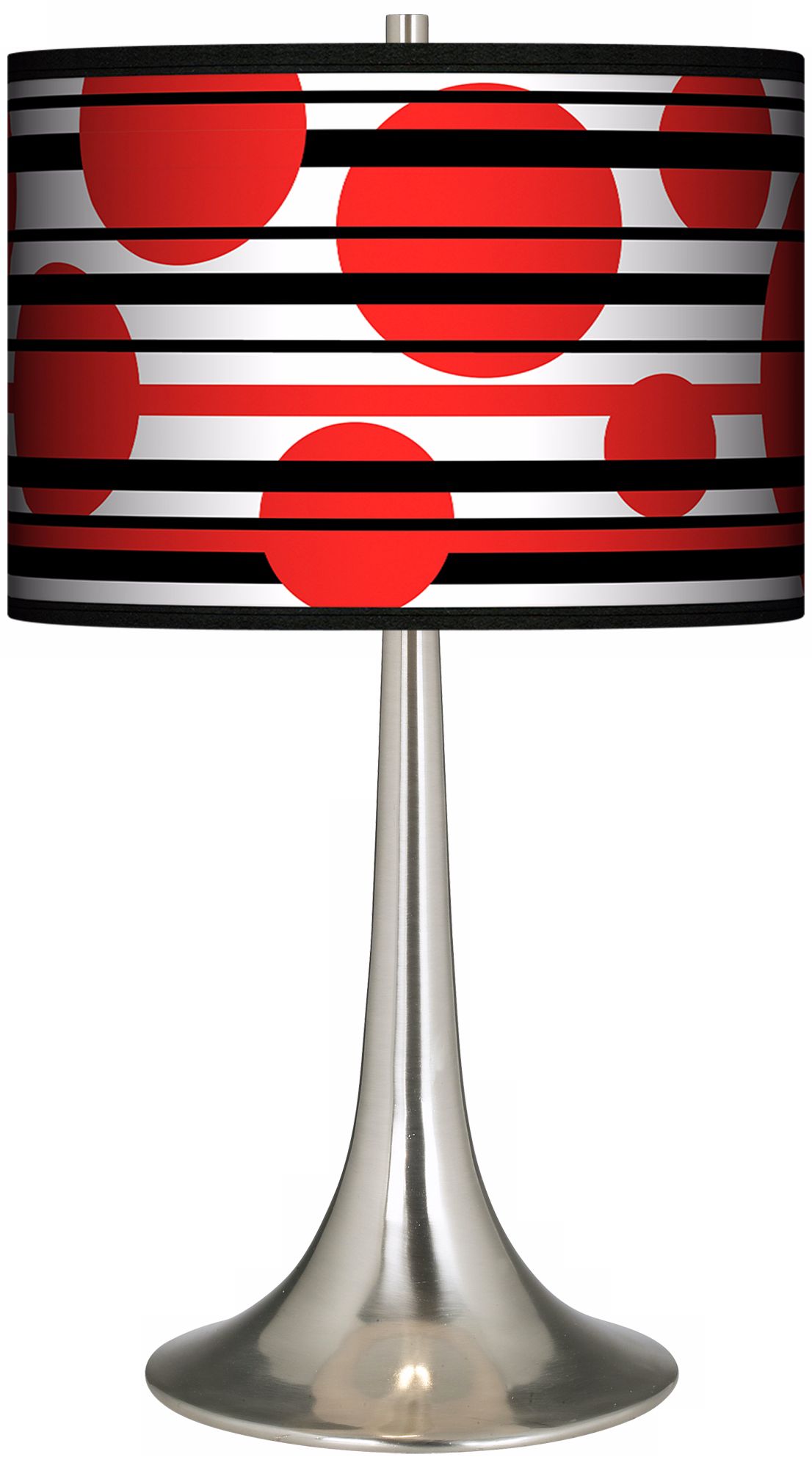 Red Balls Giclee Trumpet Table Lamp