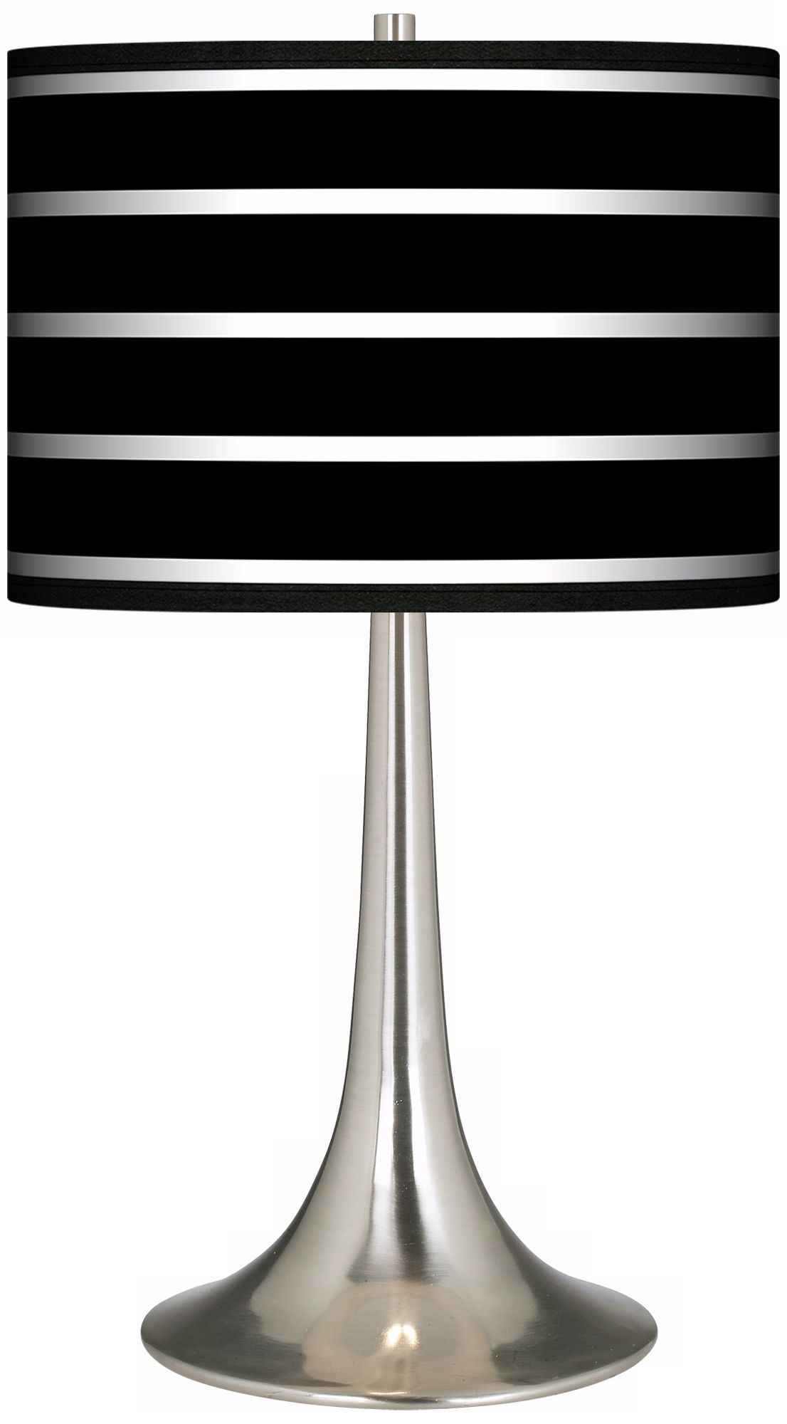 Bold Black Stripe Giclee Trumpet Table Lamp