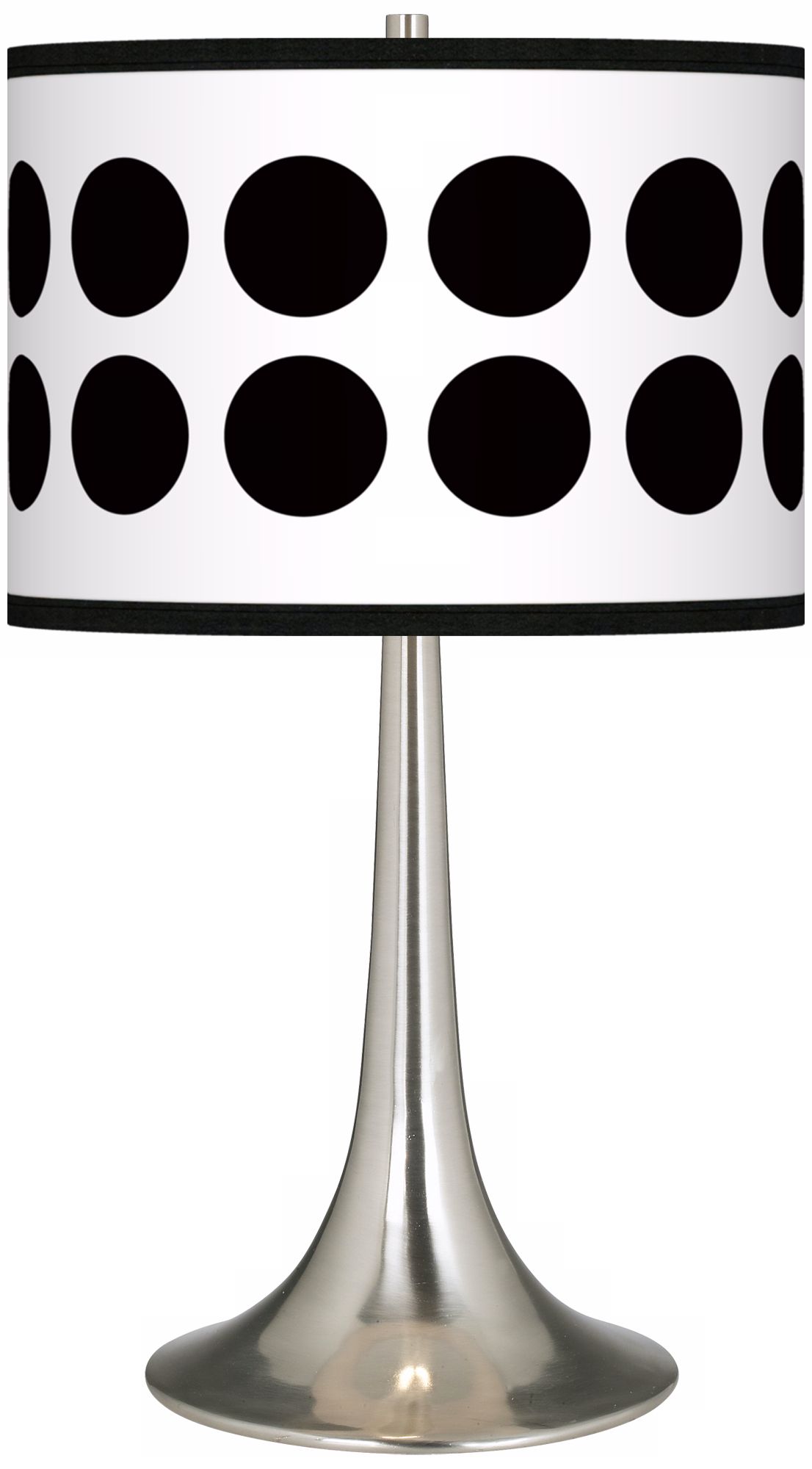 Black Orbs Giclee Trumpet Table Lamp