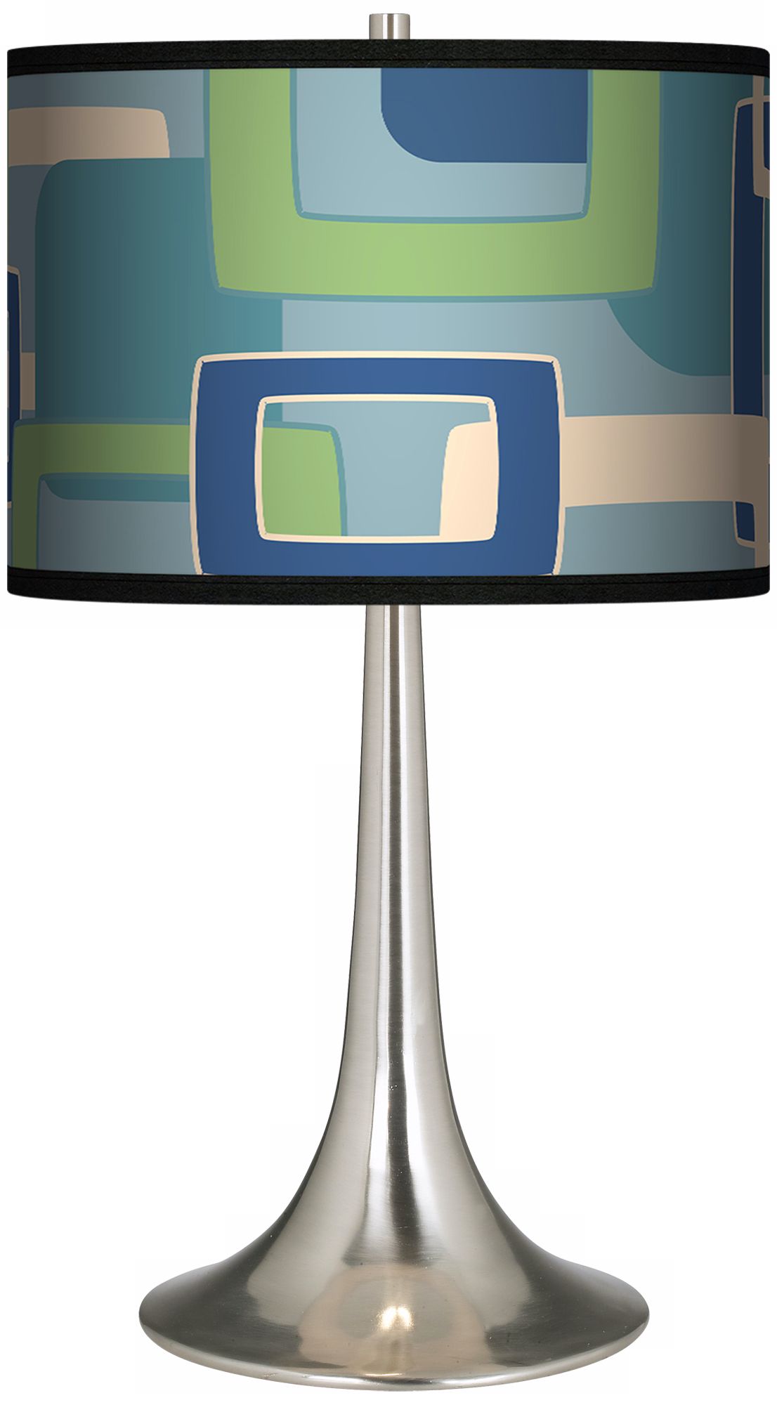 Retro Rectangles Giclee Trumpet Table Lamp
