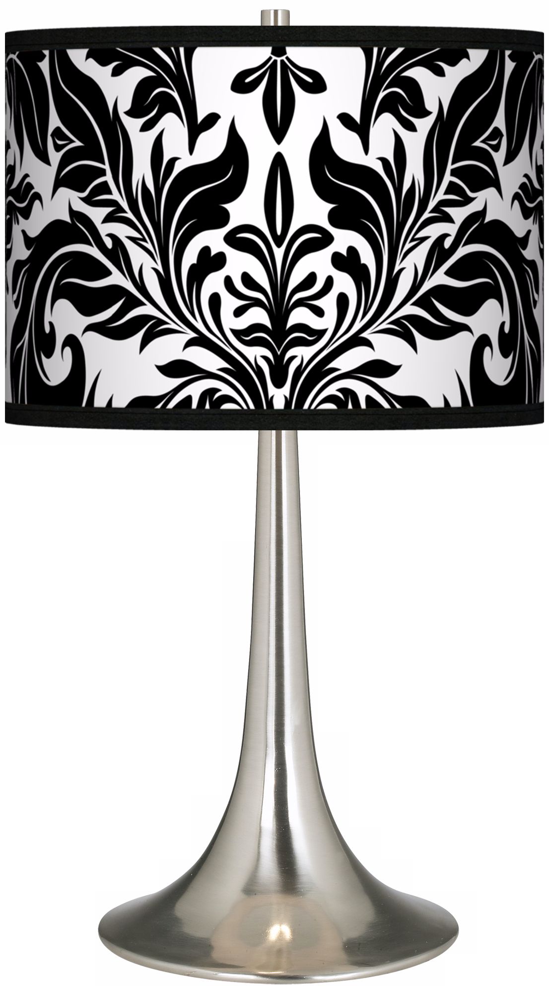 Black Tapestry Giclee Trumpet Table Lamp