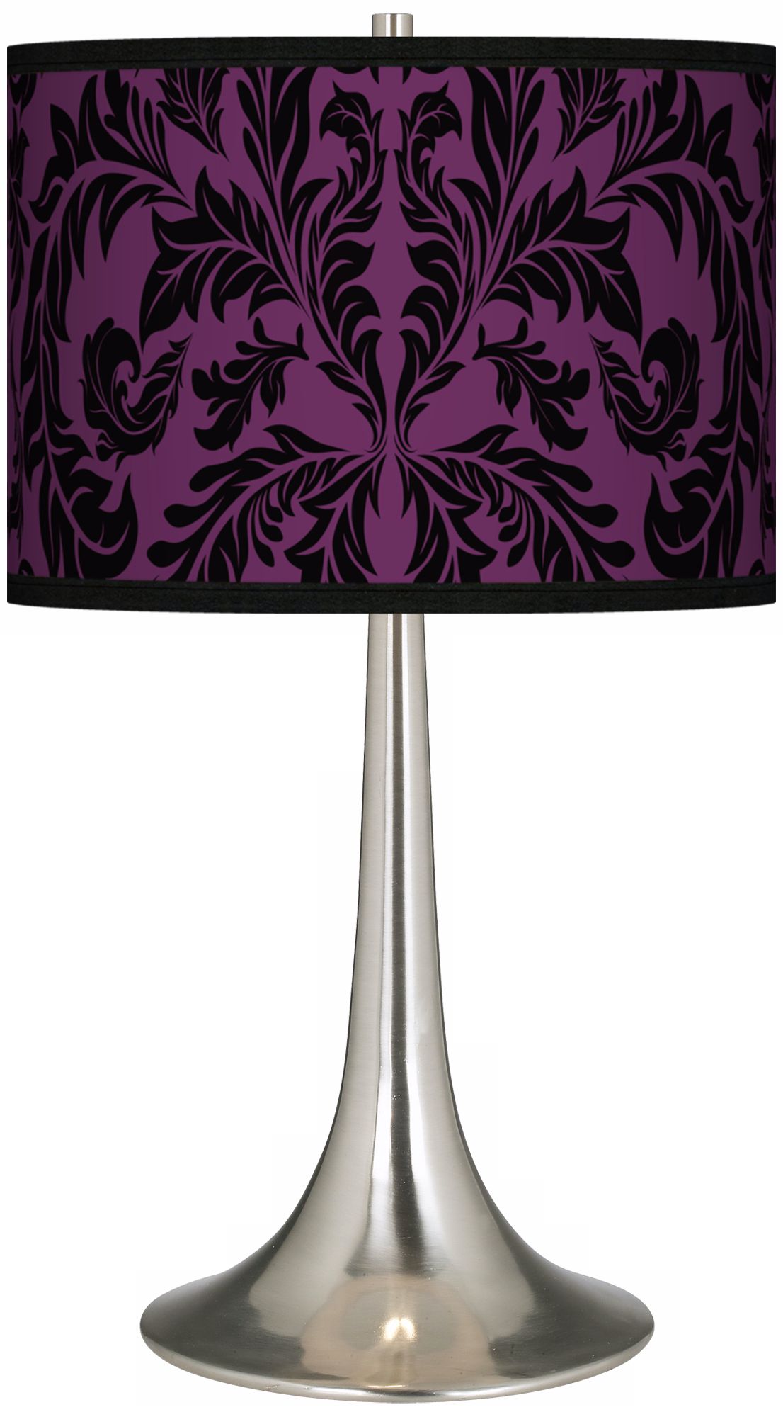 Purple Baroque Giclee Trumpet Table Lamp