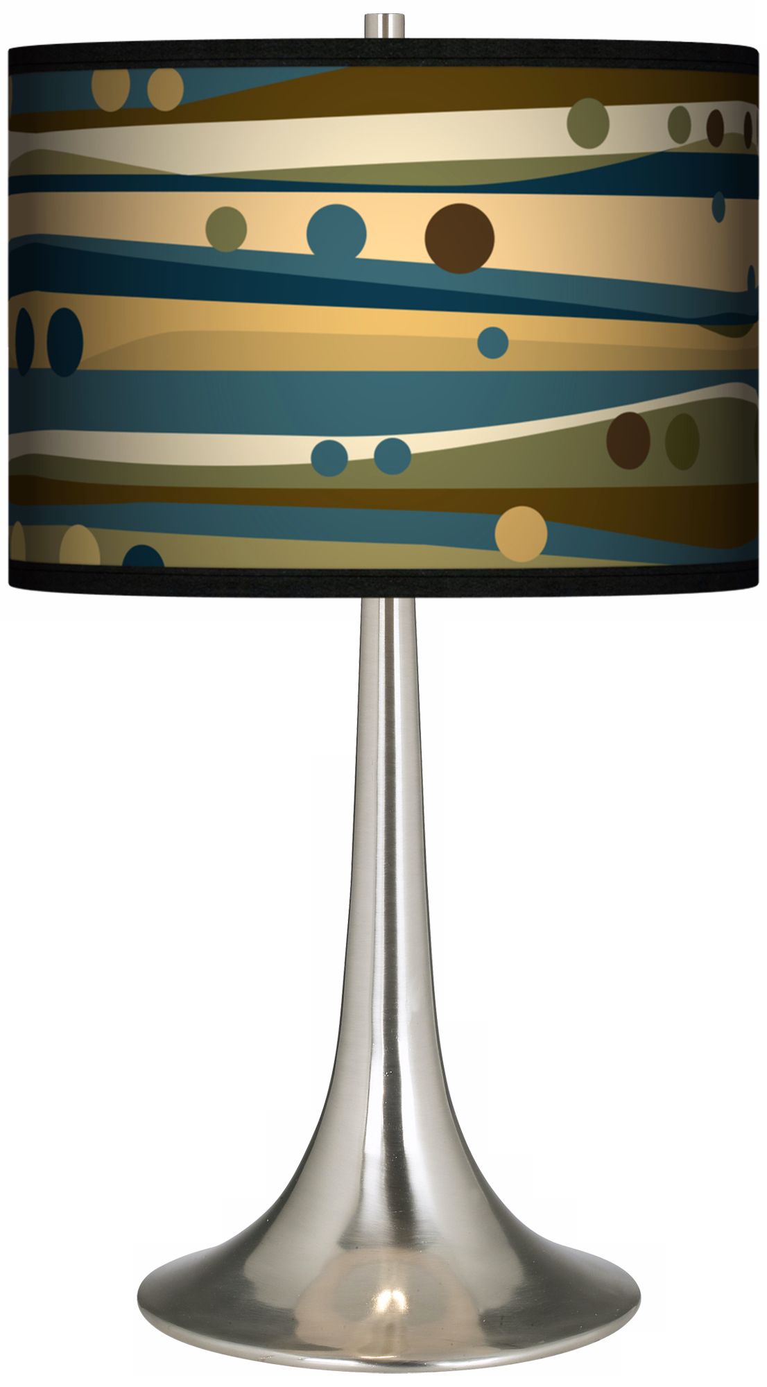 Dots and Waves Giclee Trumpet Table Lamp
