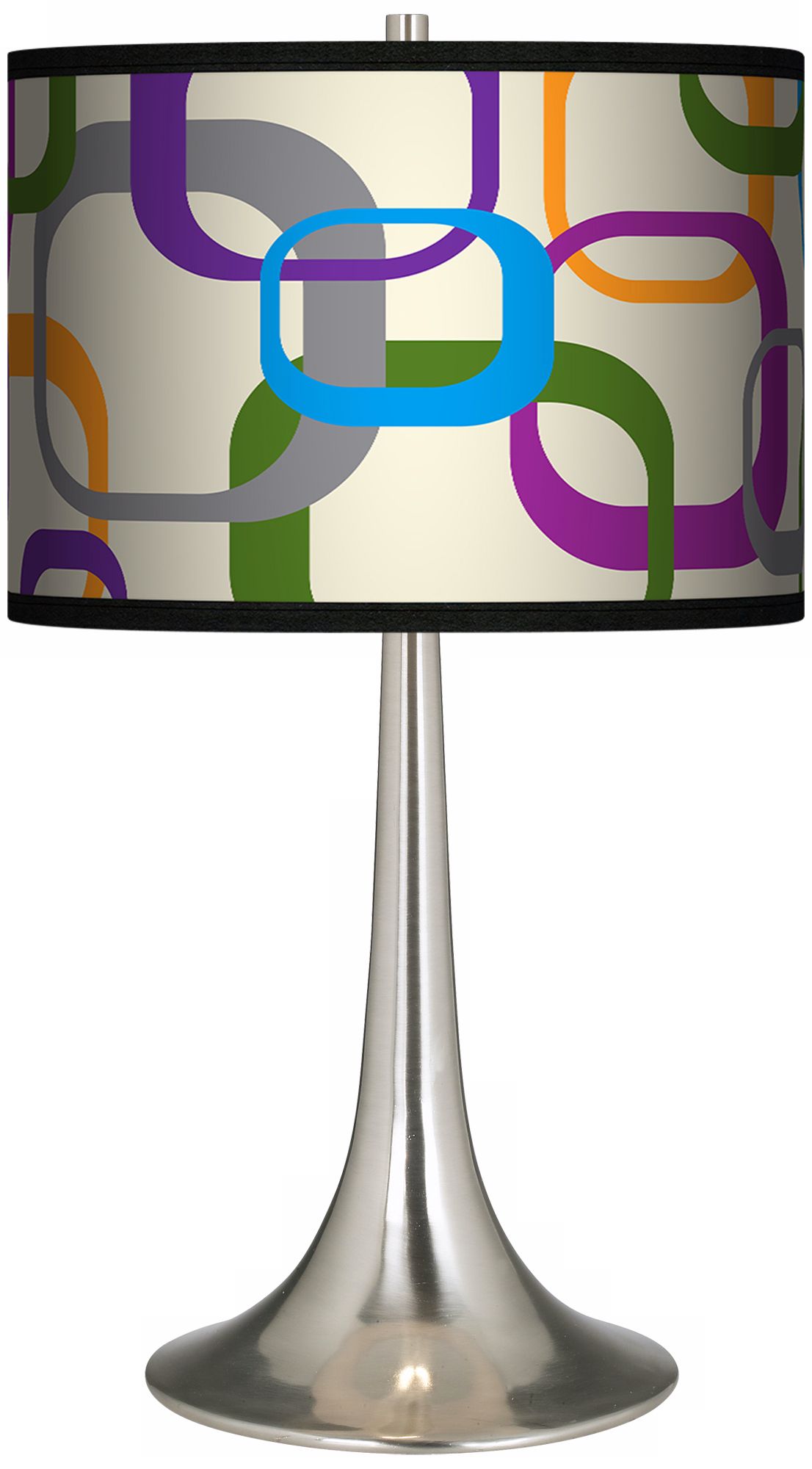 Retro Squares Scramble Giclee Trumpet Table Lamp