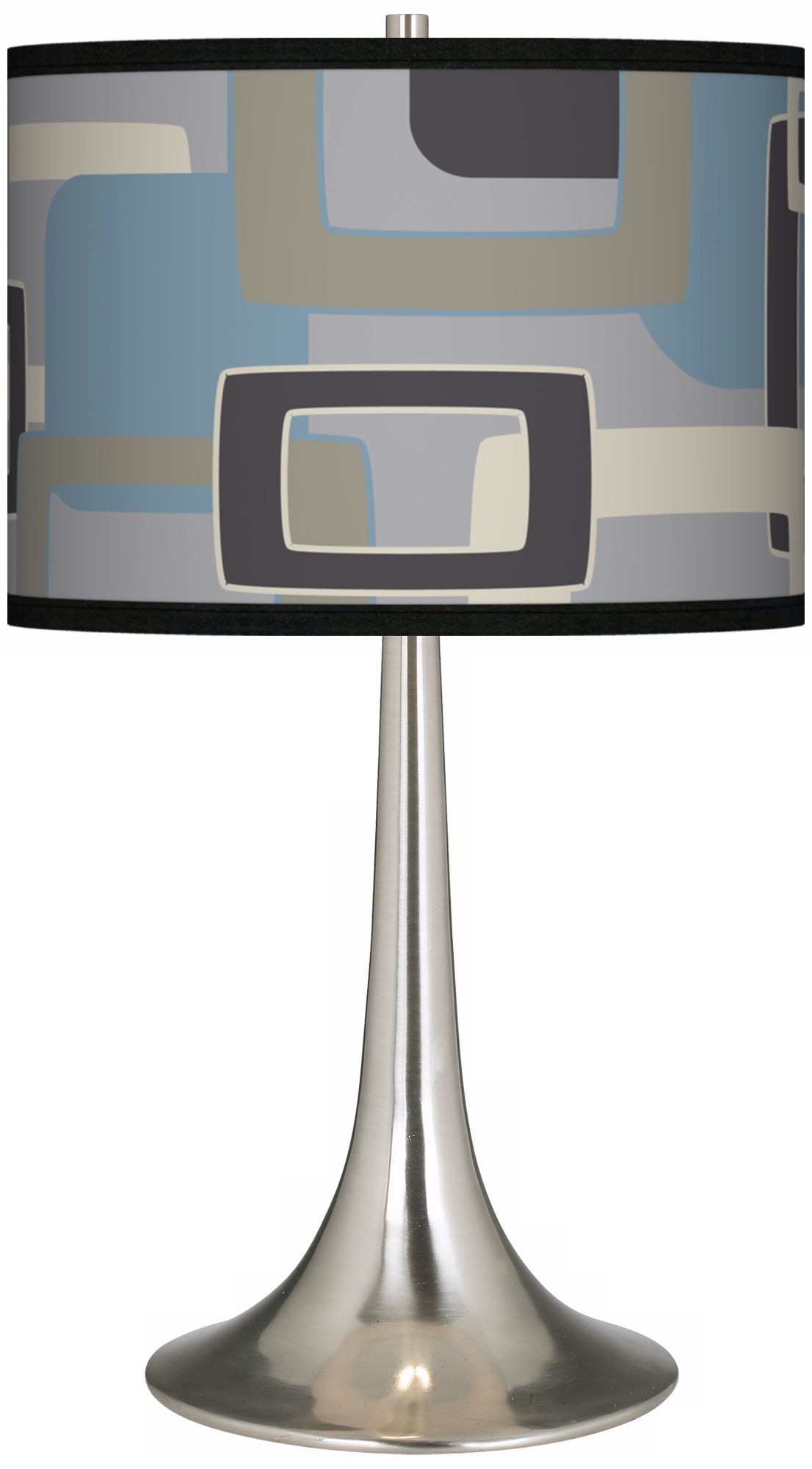 Retro Lithic Rectangles Giclee Trumpet Table Lamp