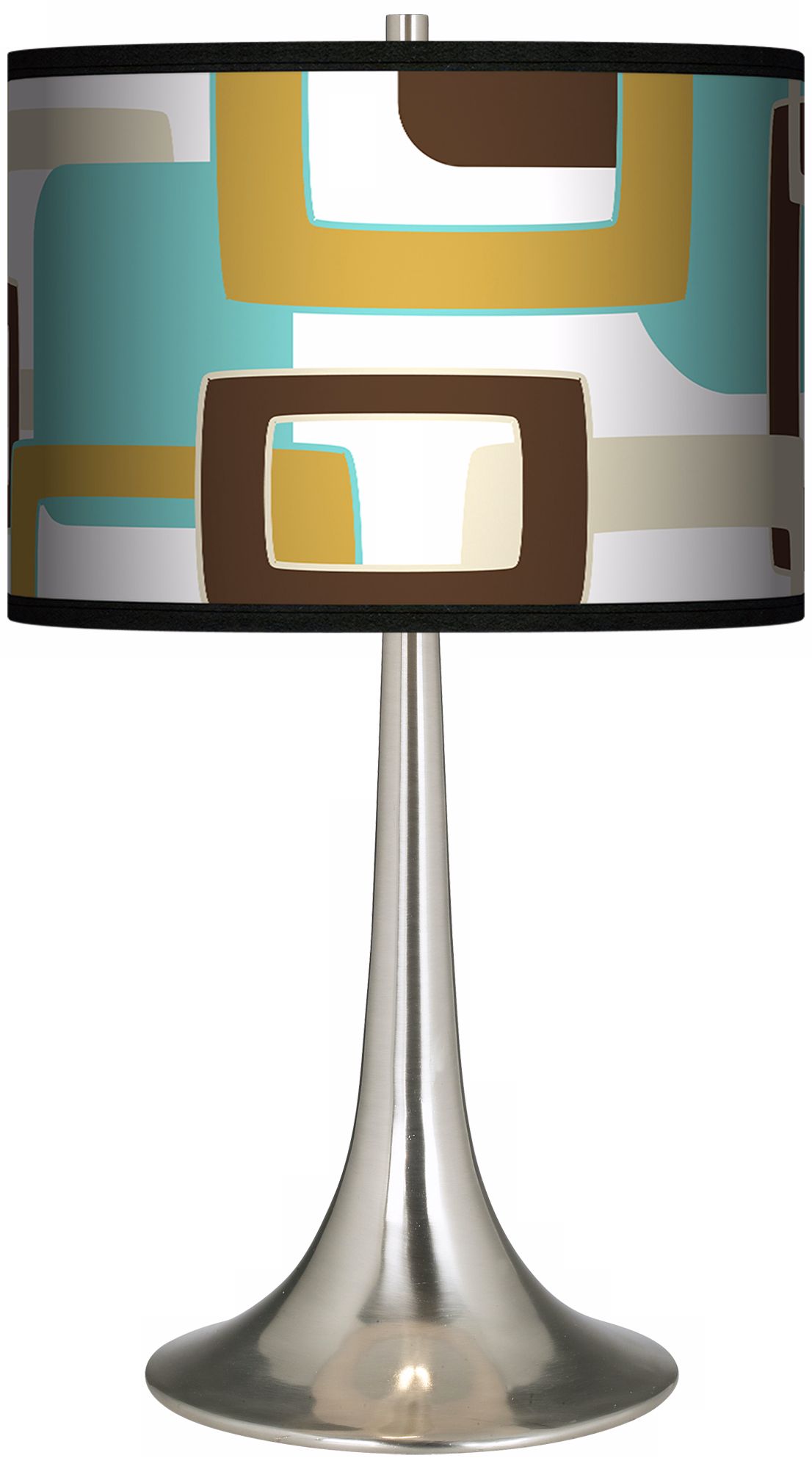 Countess Retro Rectangles Giclee Trumpet Table Lamp