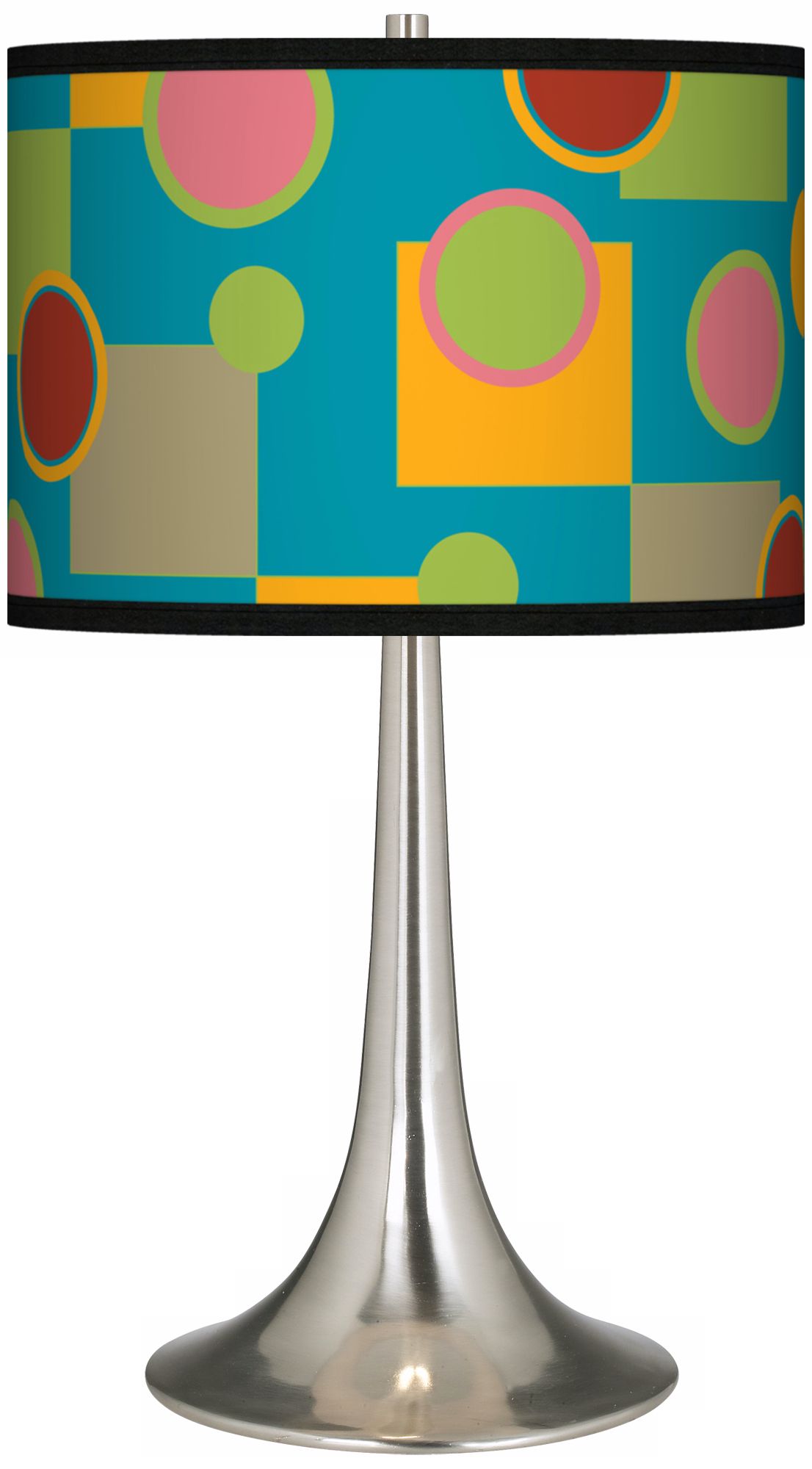 Vibrant Retro Medley Giclee Trumpet Table Lamp