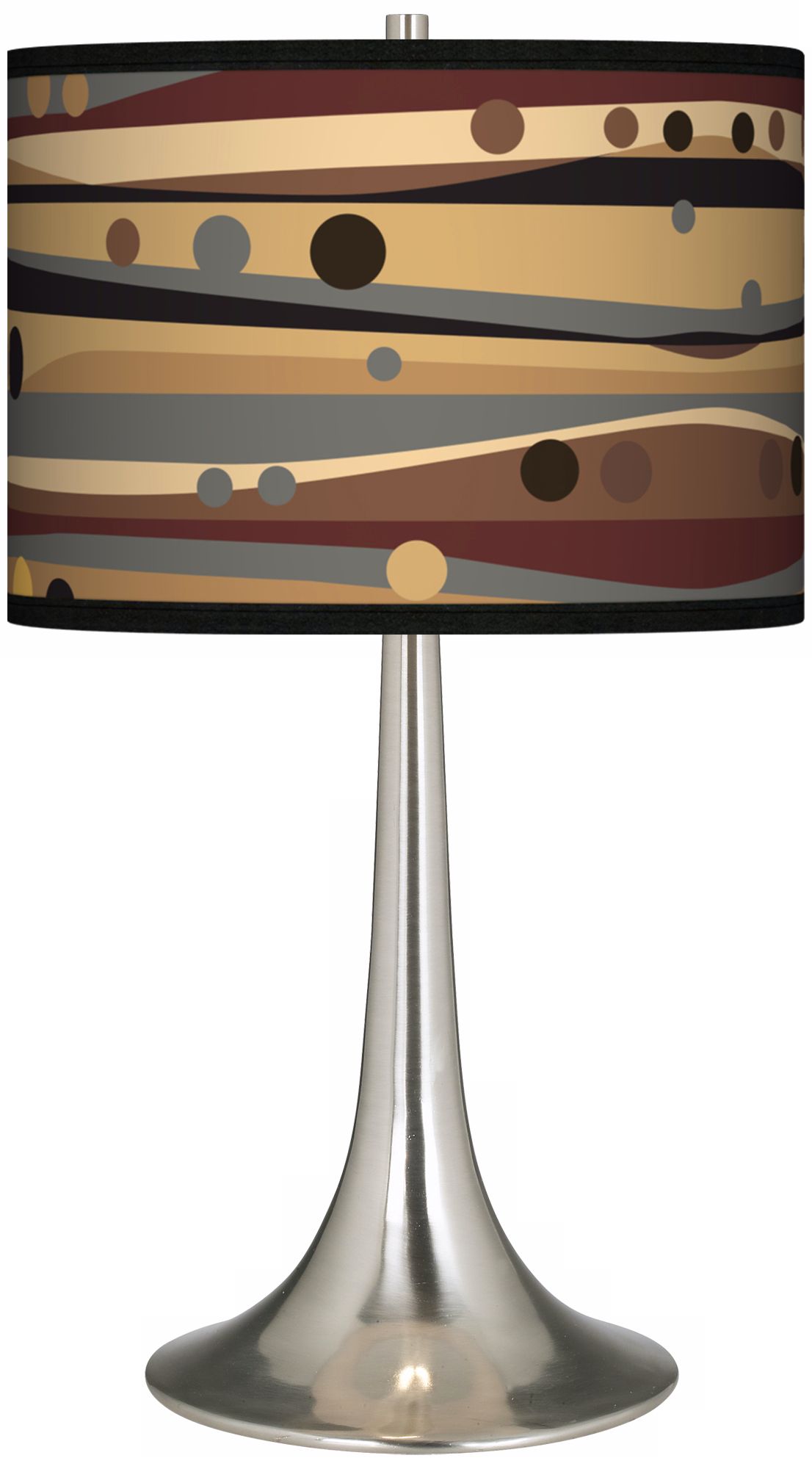 Natural Dots and Waves Giclee Trumpet Table Lamp