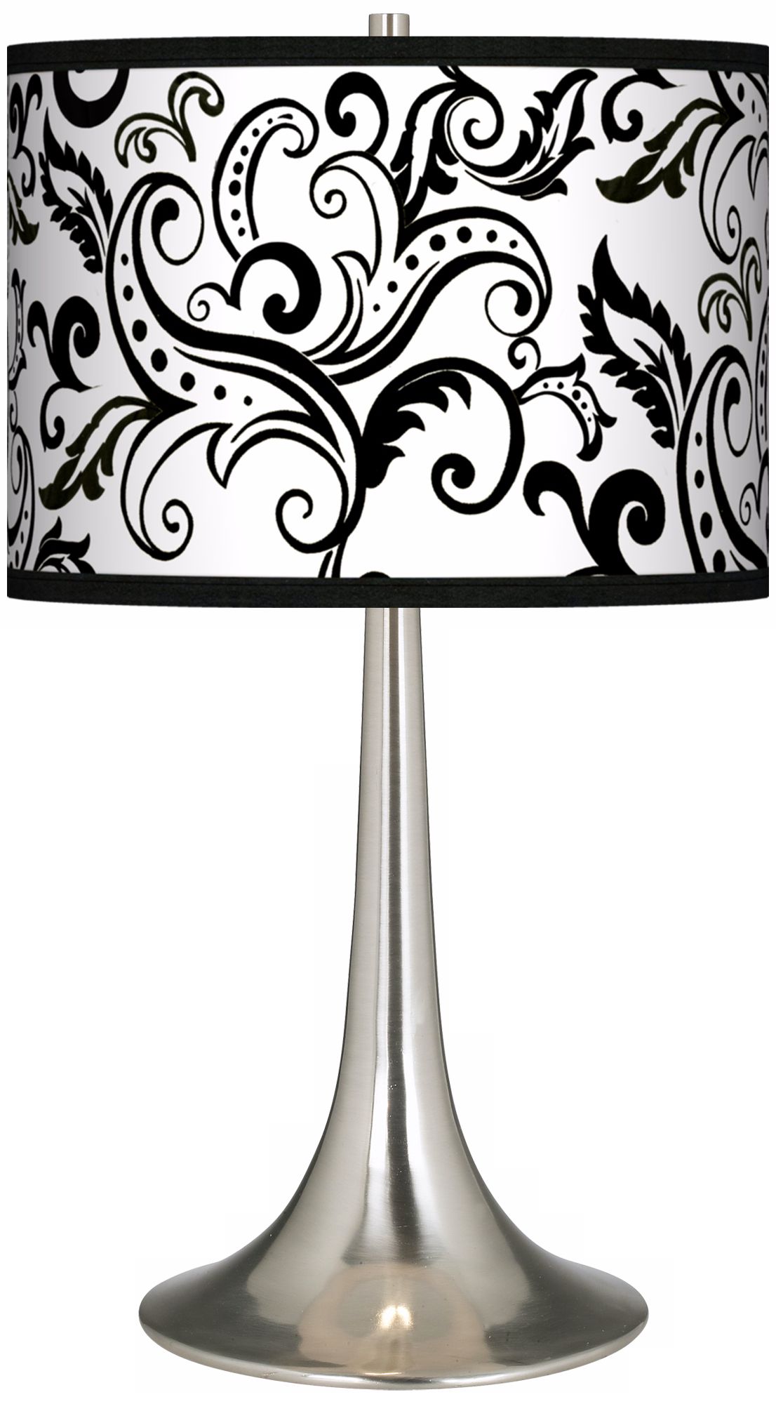 Regency Black Giclee Trumpet Table Lamp