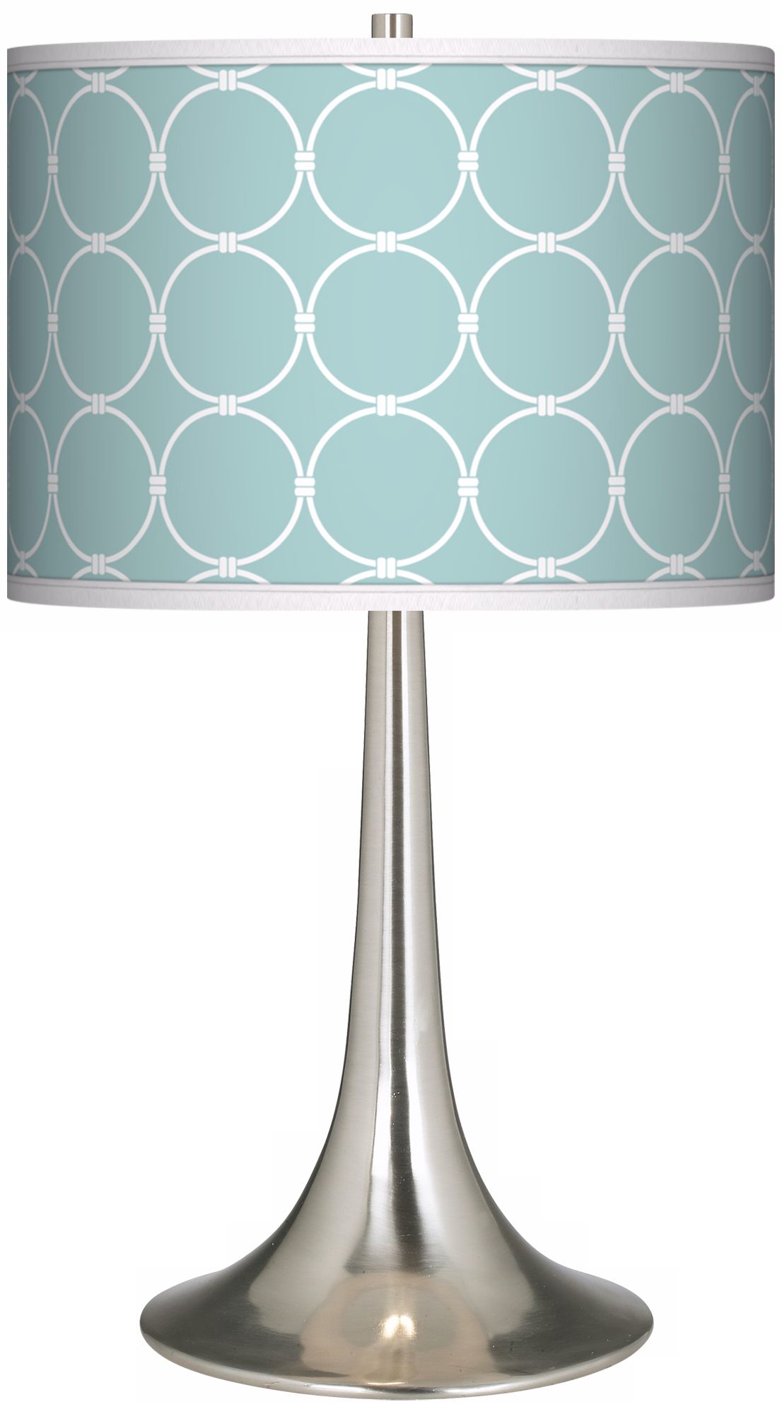 Aqua Interlace Giclee Trumpet Table Lamp