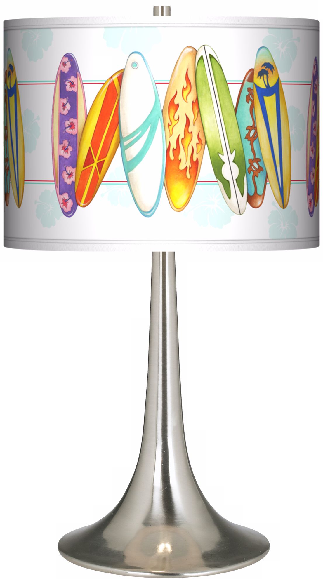 Surfboard Time Giclee Trumpet Table Lamp
