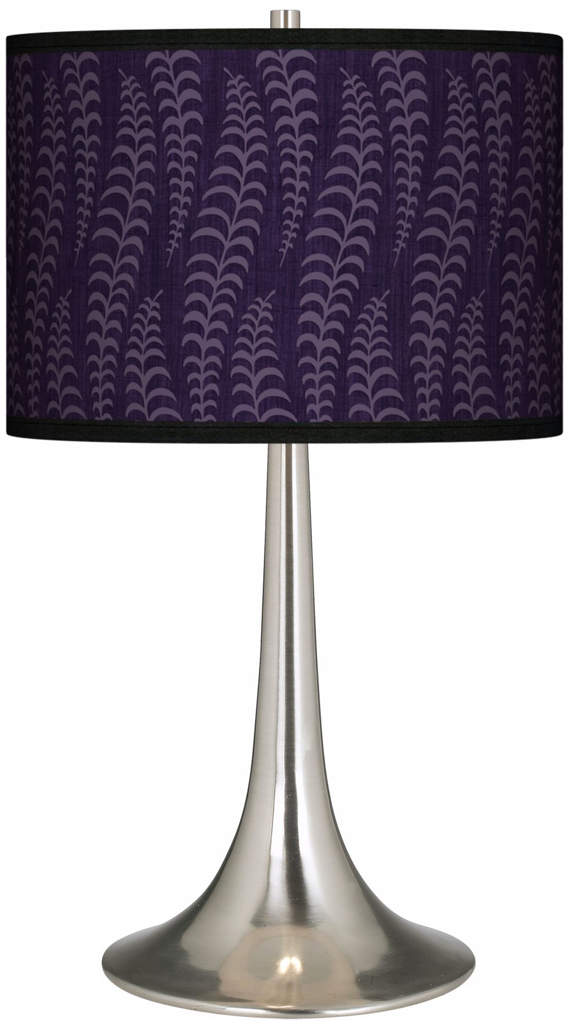 Stacy Garcia Fancy Fern Rich Plum Giclee Trumpet Table Lamp