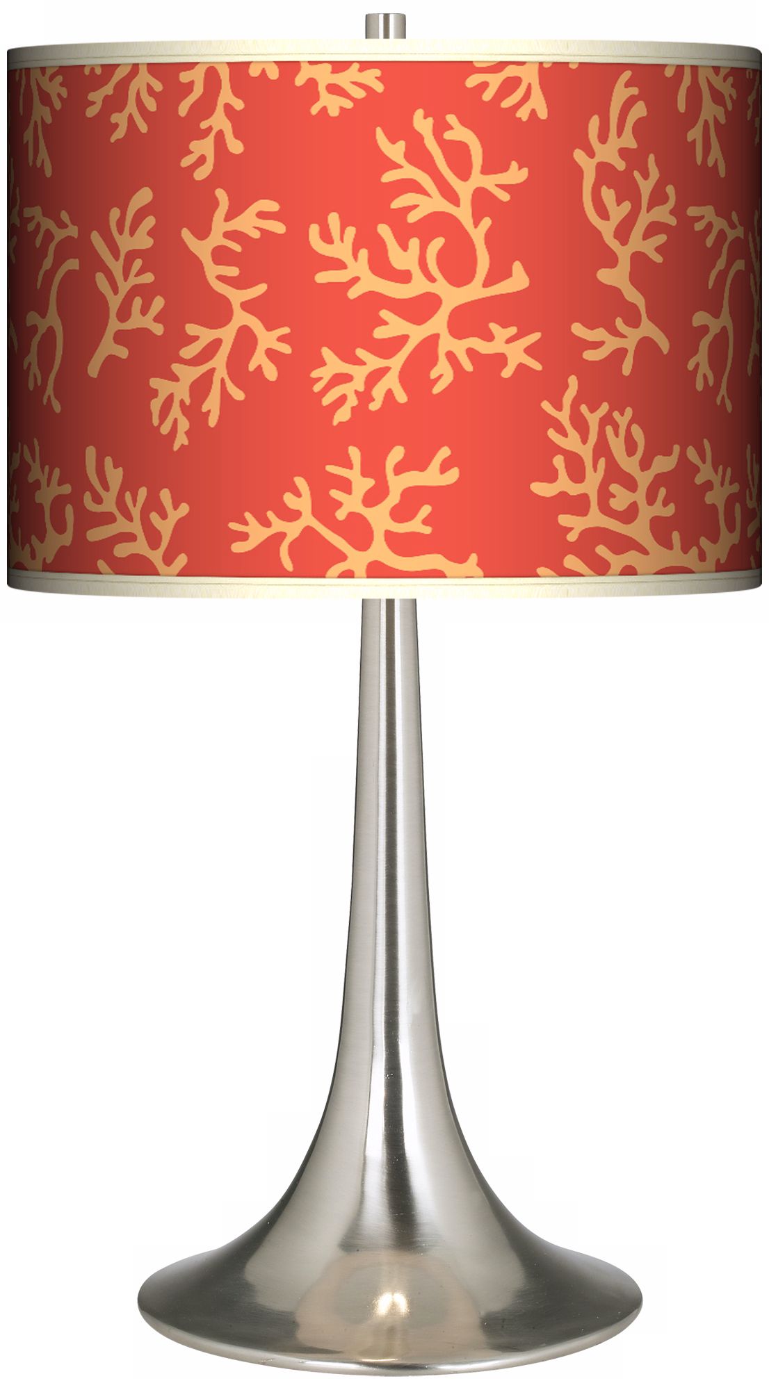 Tangerine Coral Giclee Trumpet Table Lamp