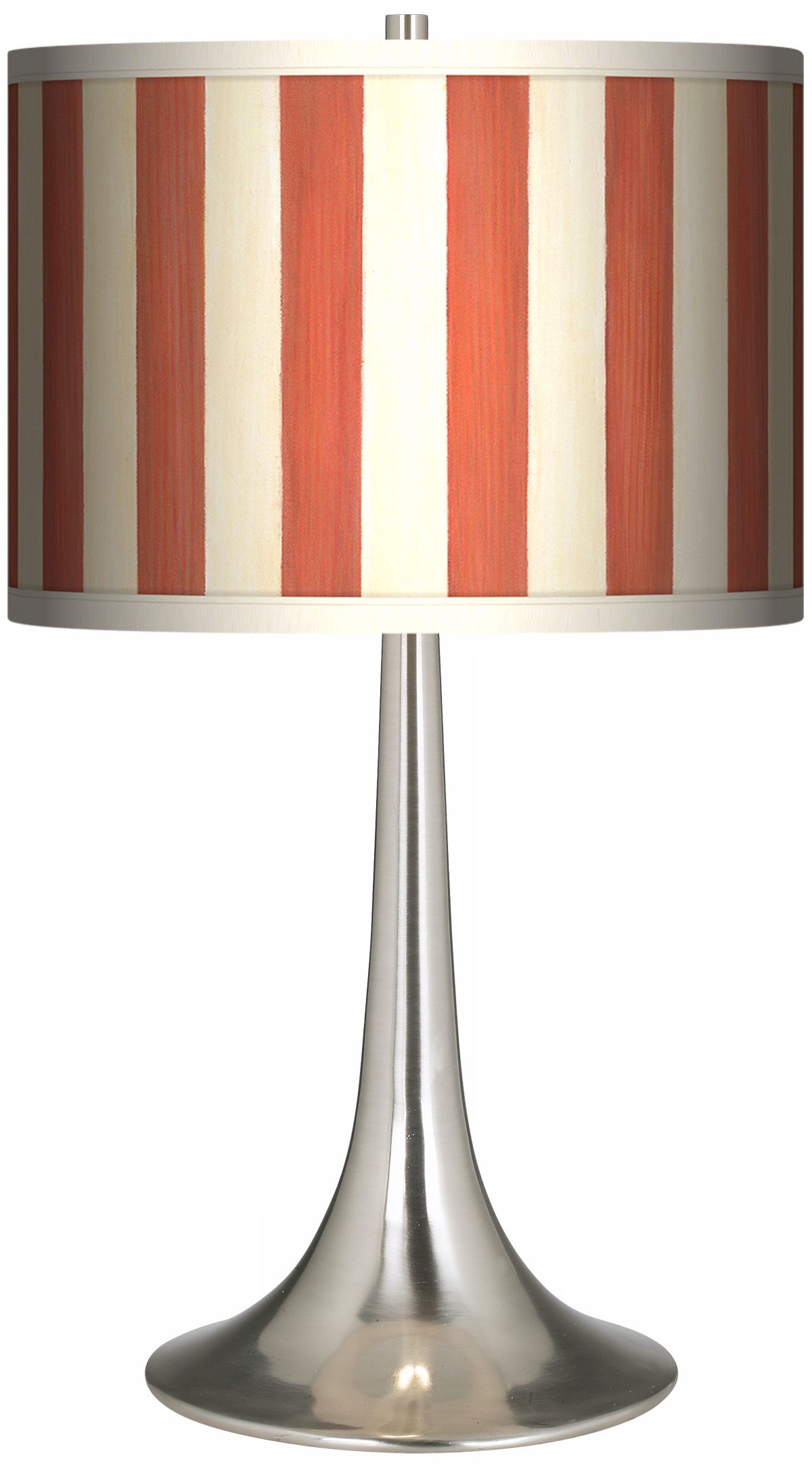 Seaside Stripe Red Giclee Trumpet Table Lamp