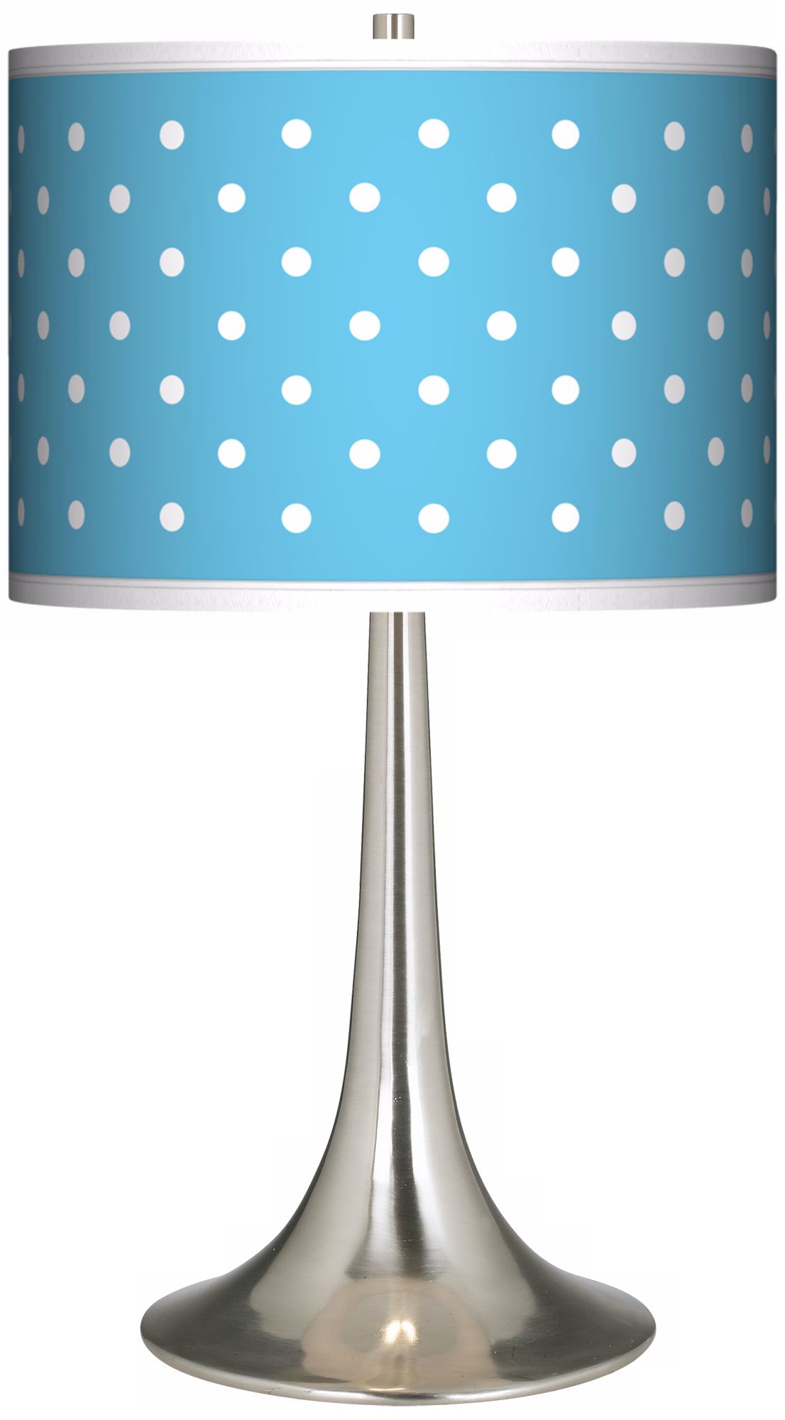 Mini Dots Aqua Giclee Trumpet Table Lamp