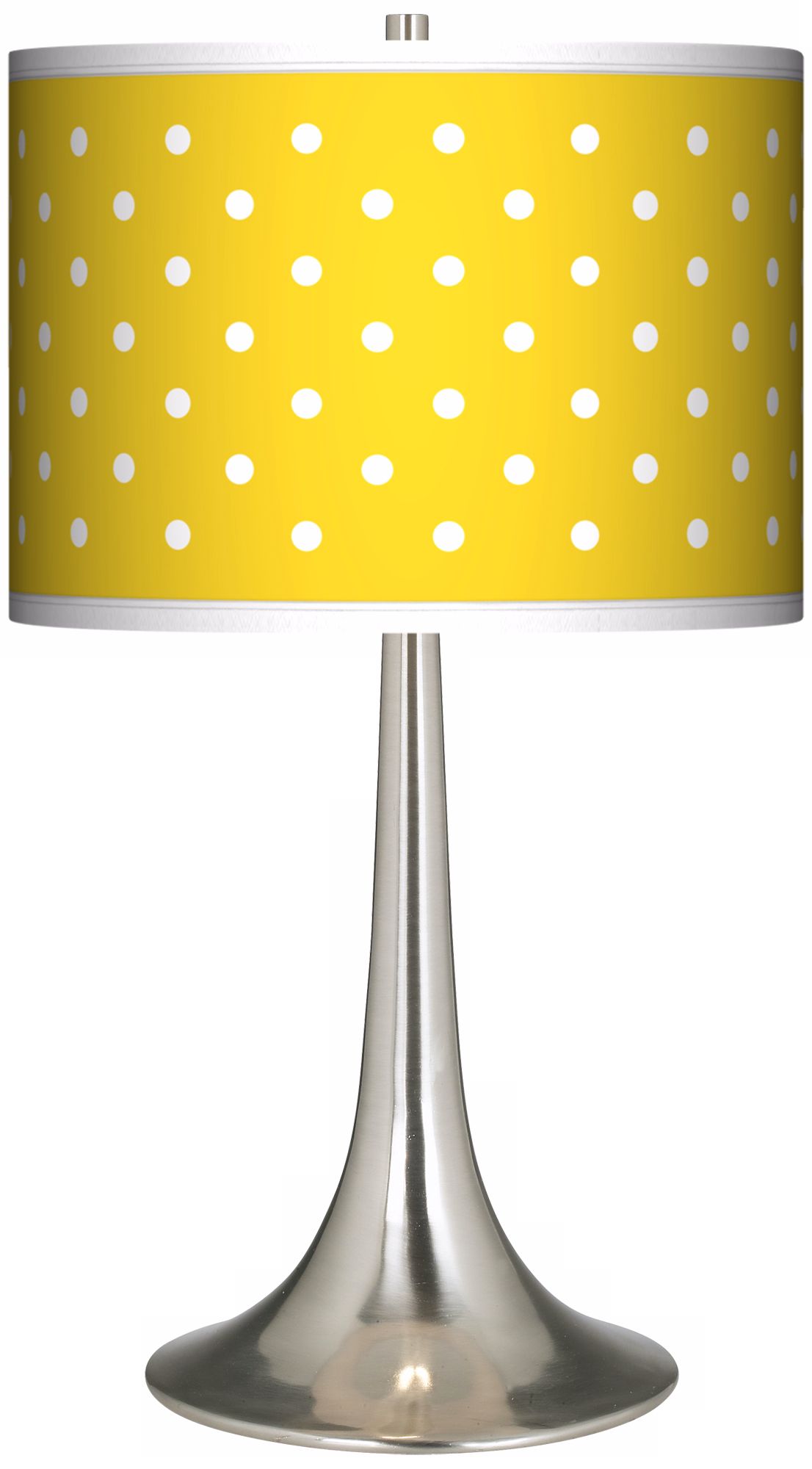 Mini Dots Yellow Giclee Trumpet Table Lamp