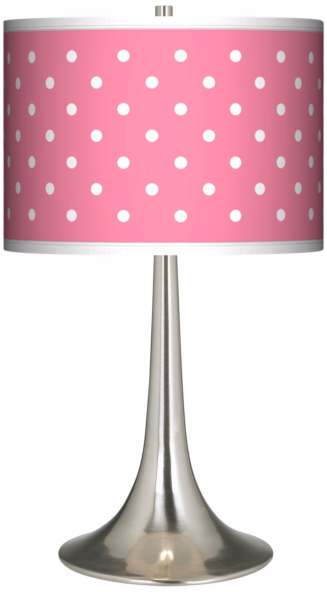 Mini Dots Pink Giclee Trumpet Table Lamp