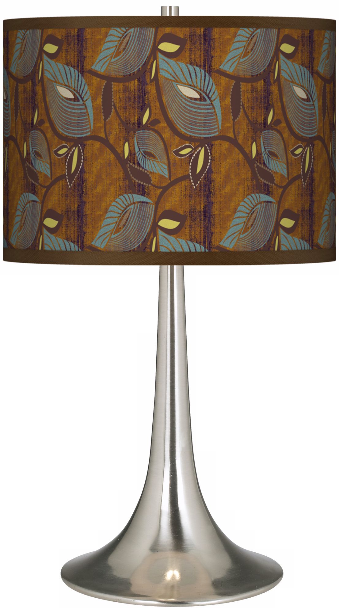 Stacy Garcia Theatric Vine Peacock Giclee Trumpet Table Lamp