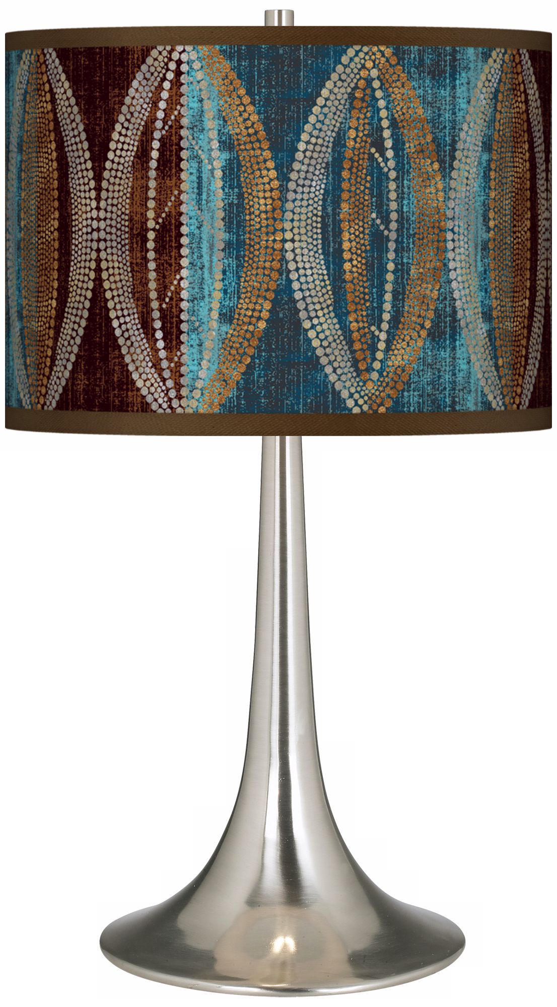 Stacy Garcia Pearl Leaf Peacock Giclee Trumpet Table Lamp