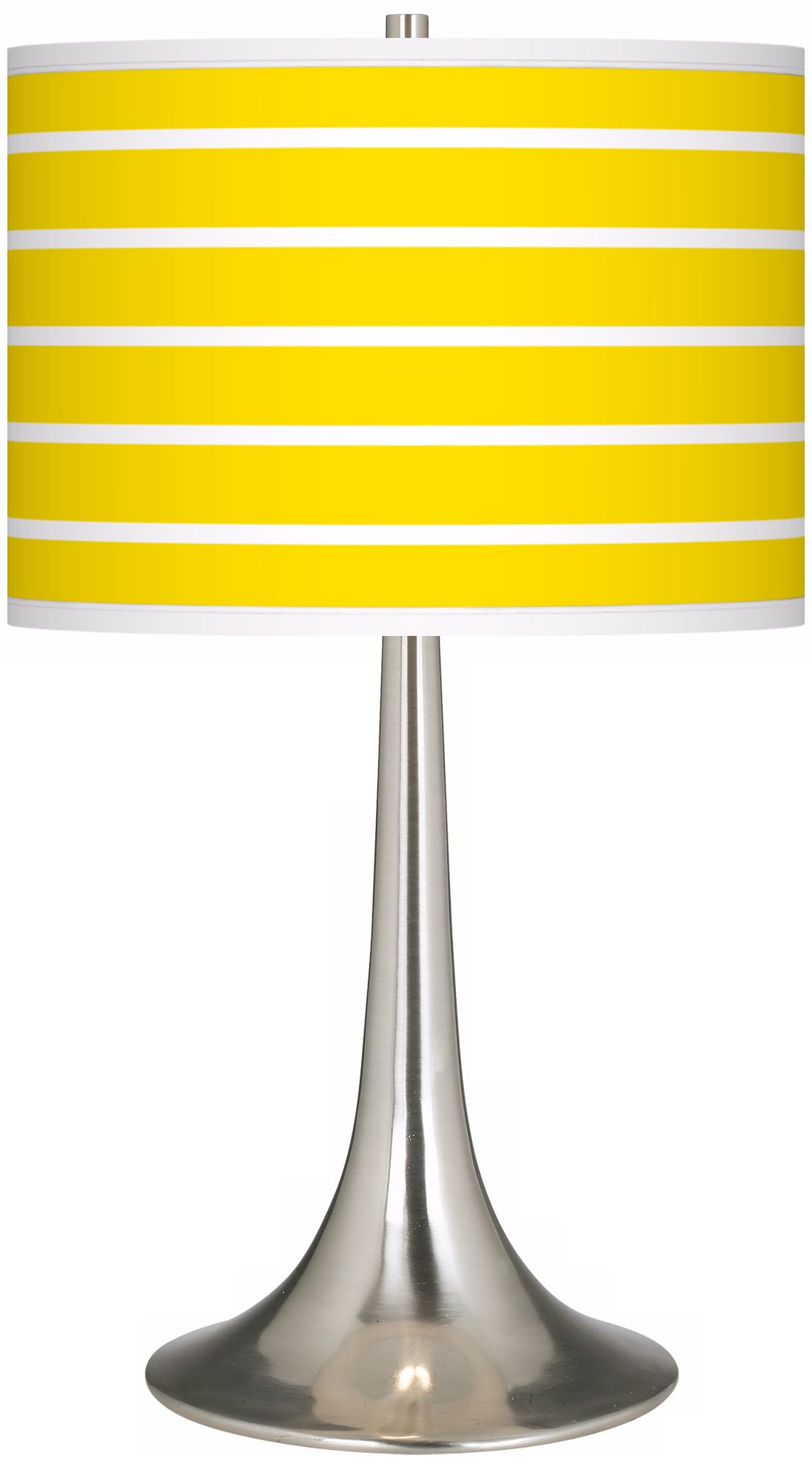 Vivid Yellow Stripes Giclee Trumpet Table Lamp