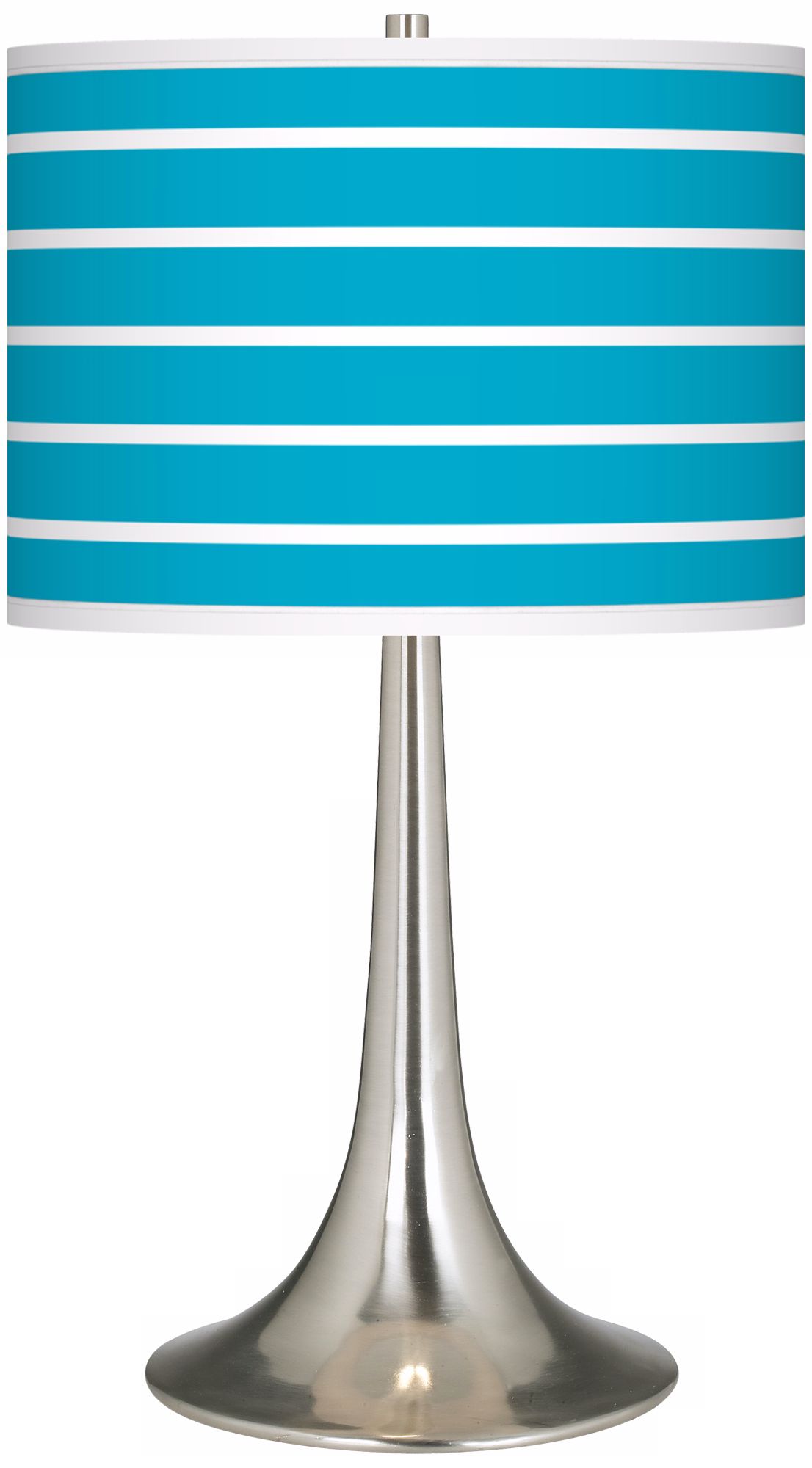 Vivid Blue Stripes Giclee Trumpet Table Lamp