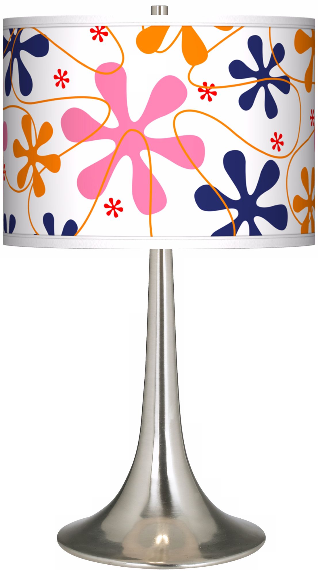Retro Pink Giclee Trumpet Table Lamp