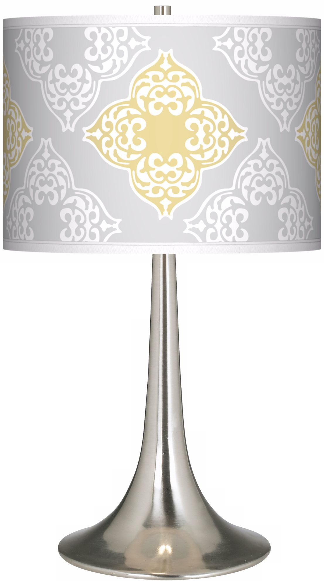 Aster Grey Giclee Trumpet Table Lamp