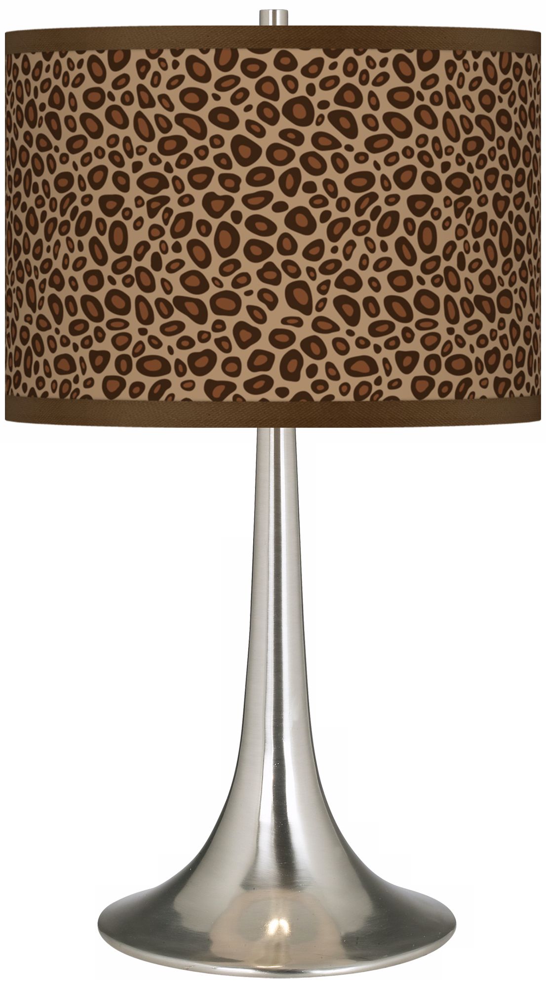 Safari Leopard Giclee Trumpet Table Lamp