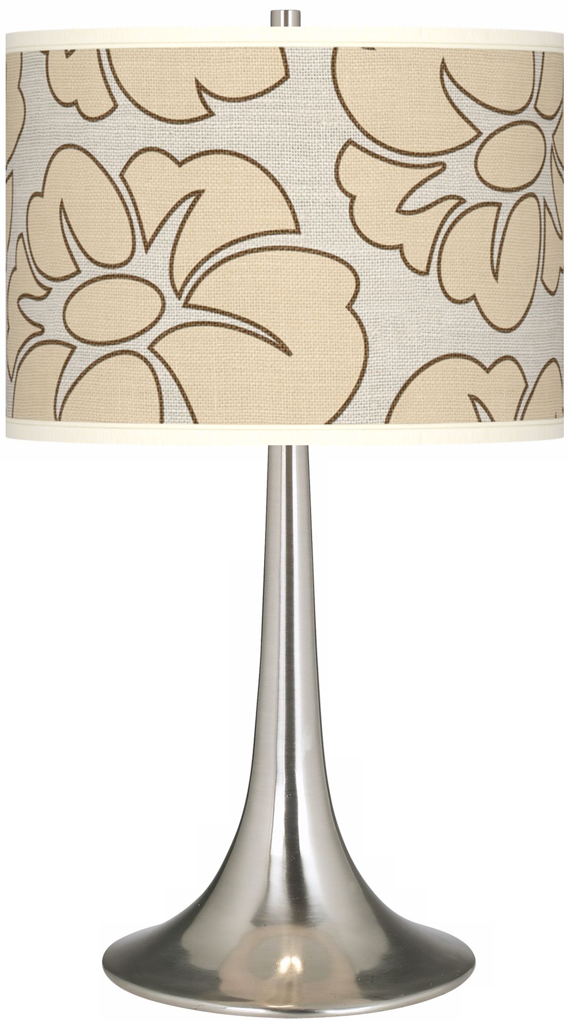 Floral Silhouette Giclee Trumpet Table Lamp