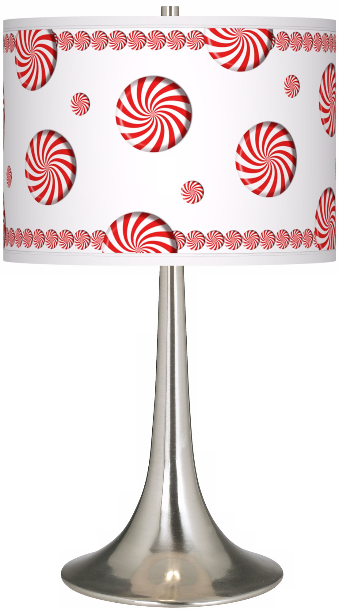 Peppermint Pinwheels Giclee Trumpet Table Lamp