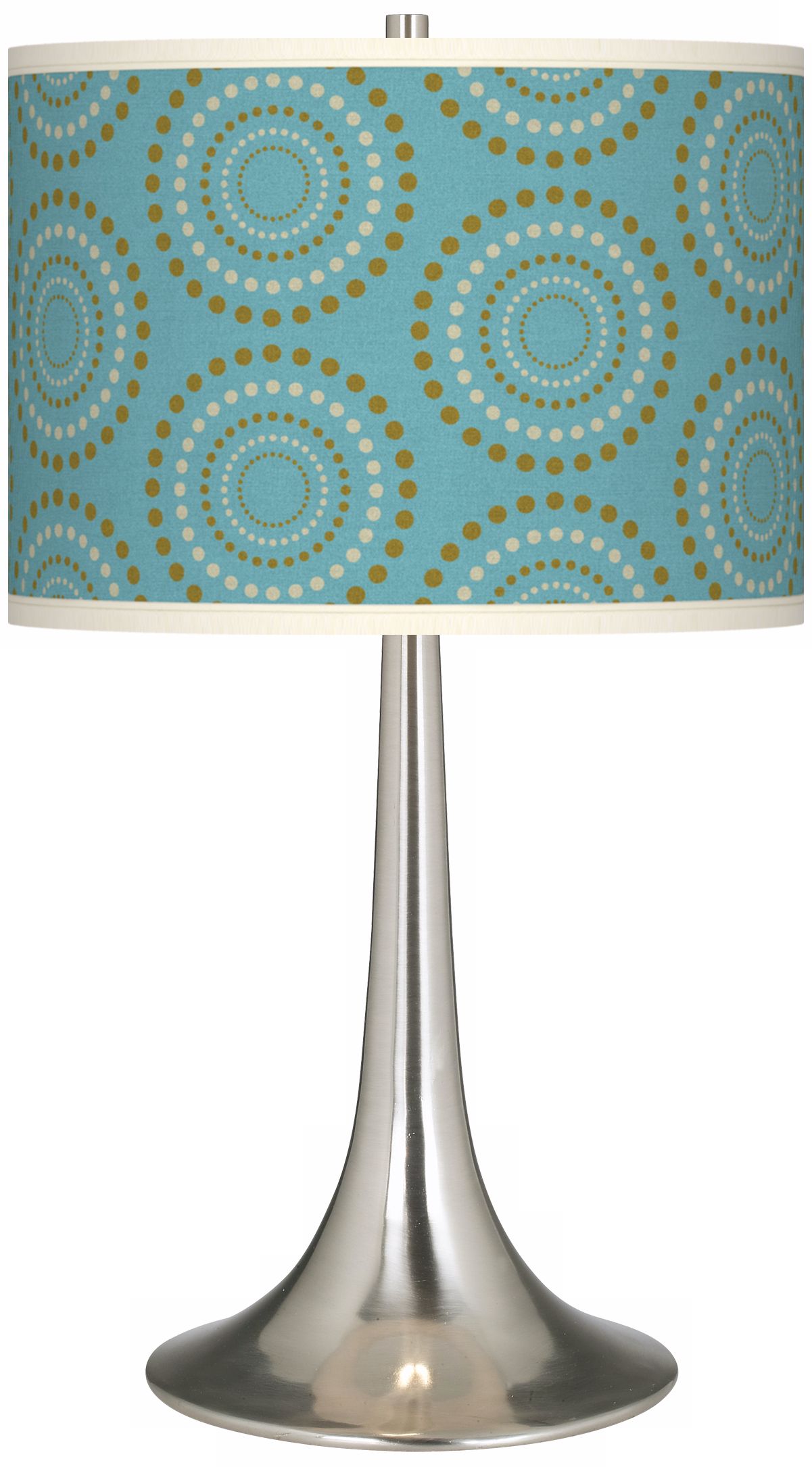 Blue Calliope Linen Giclee Trumpet Table Lamp