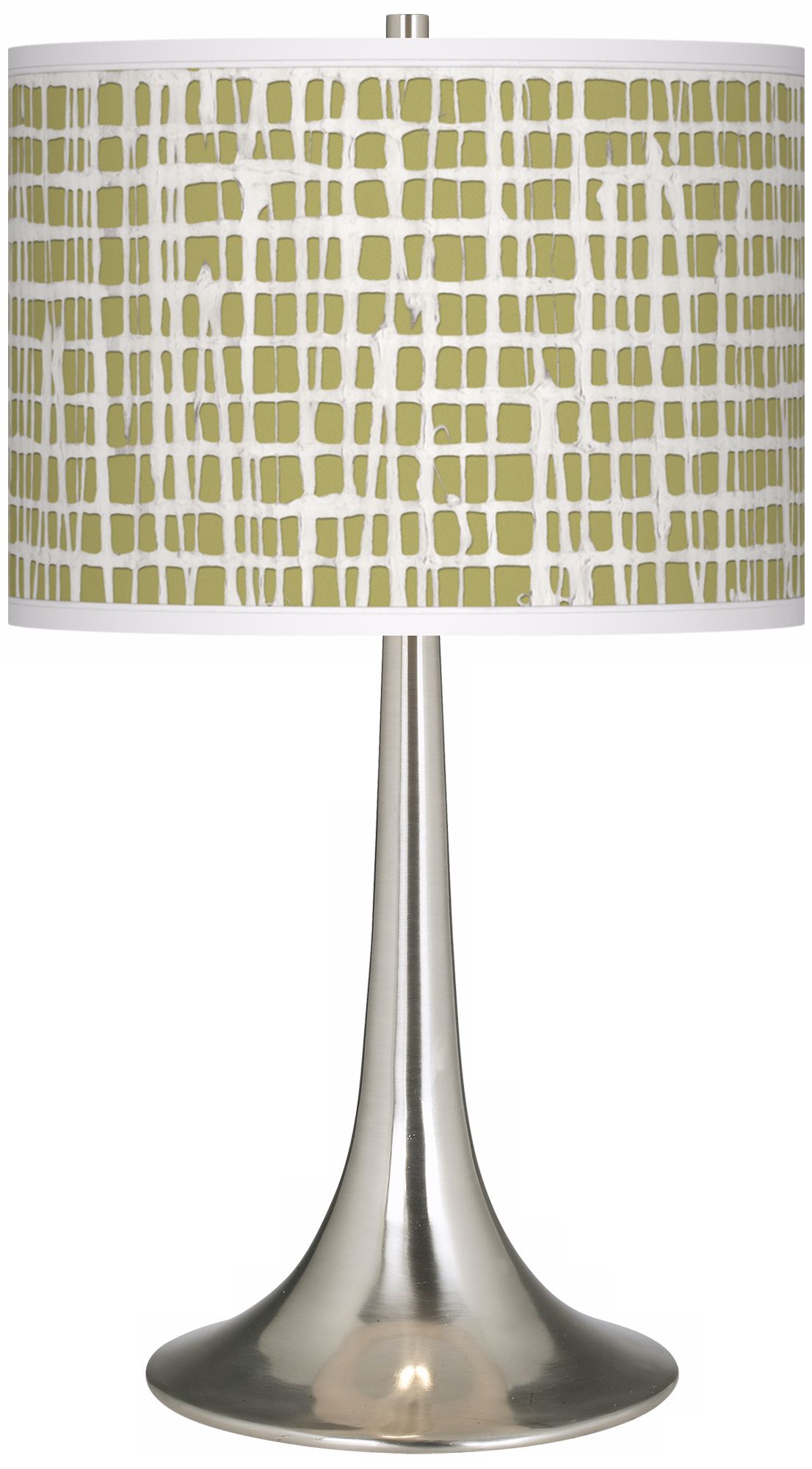 Ecru Screen Linen Giclee Trumpet Table Lamp