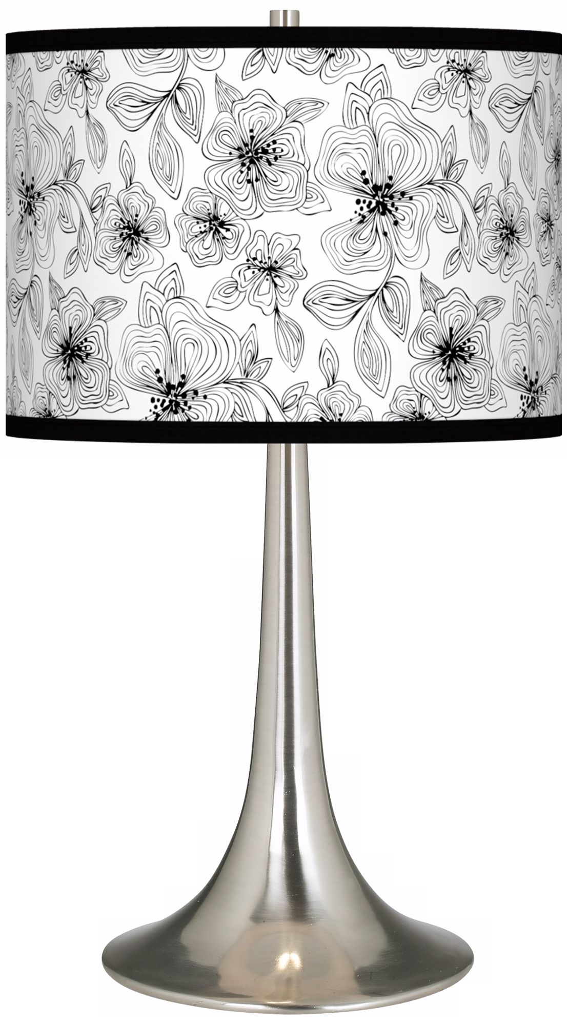 Stacy Garcia Linear Floral Giclee Trumpet Table Lamp