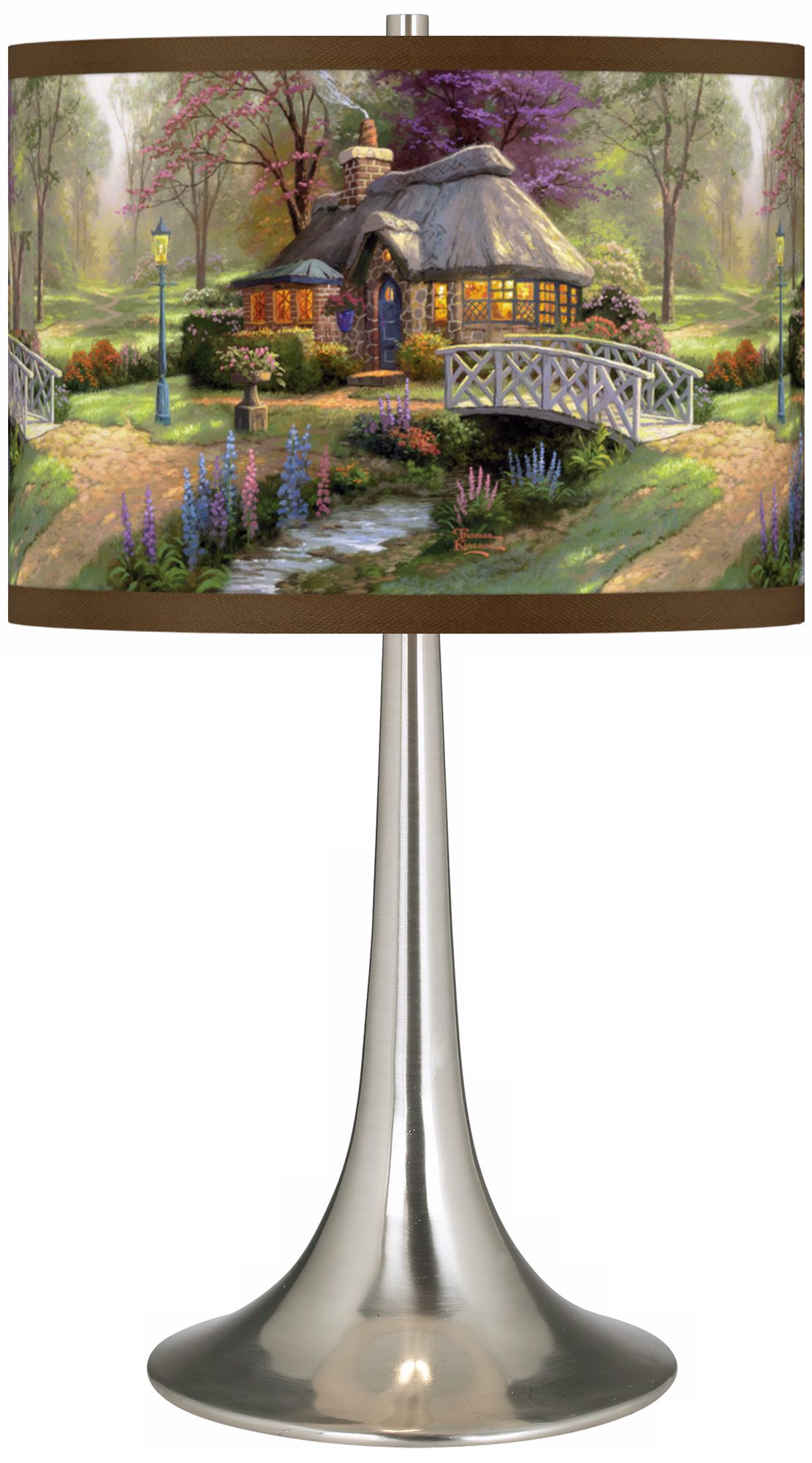 Thomas Kinkade Friendship Cottage Trumpet Table Lamp