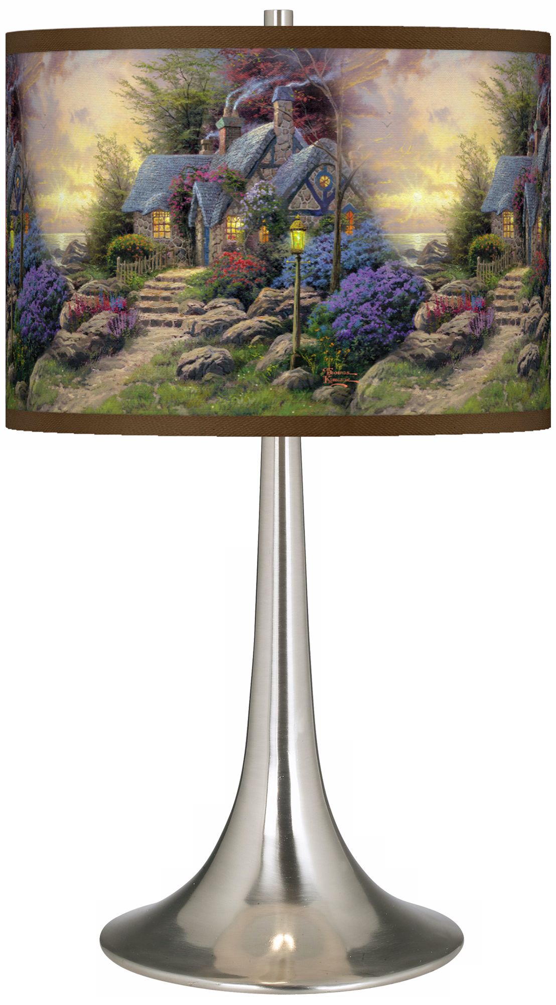 Thomas Kinkade Seaside Hideaway Trumpet Table Lamp