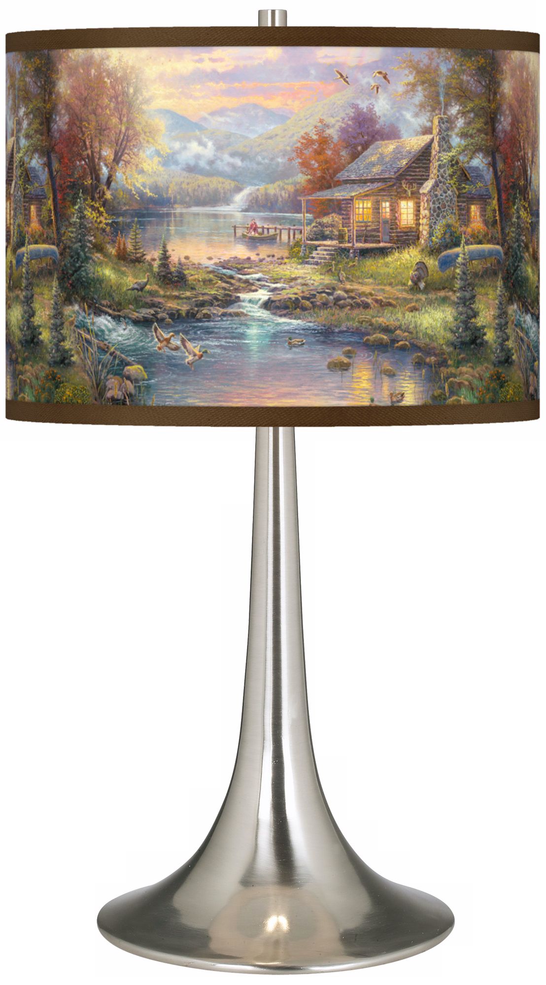 Thomas Kinkade Nature's Paradise Trumpet Table Lamp