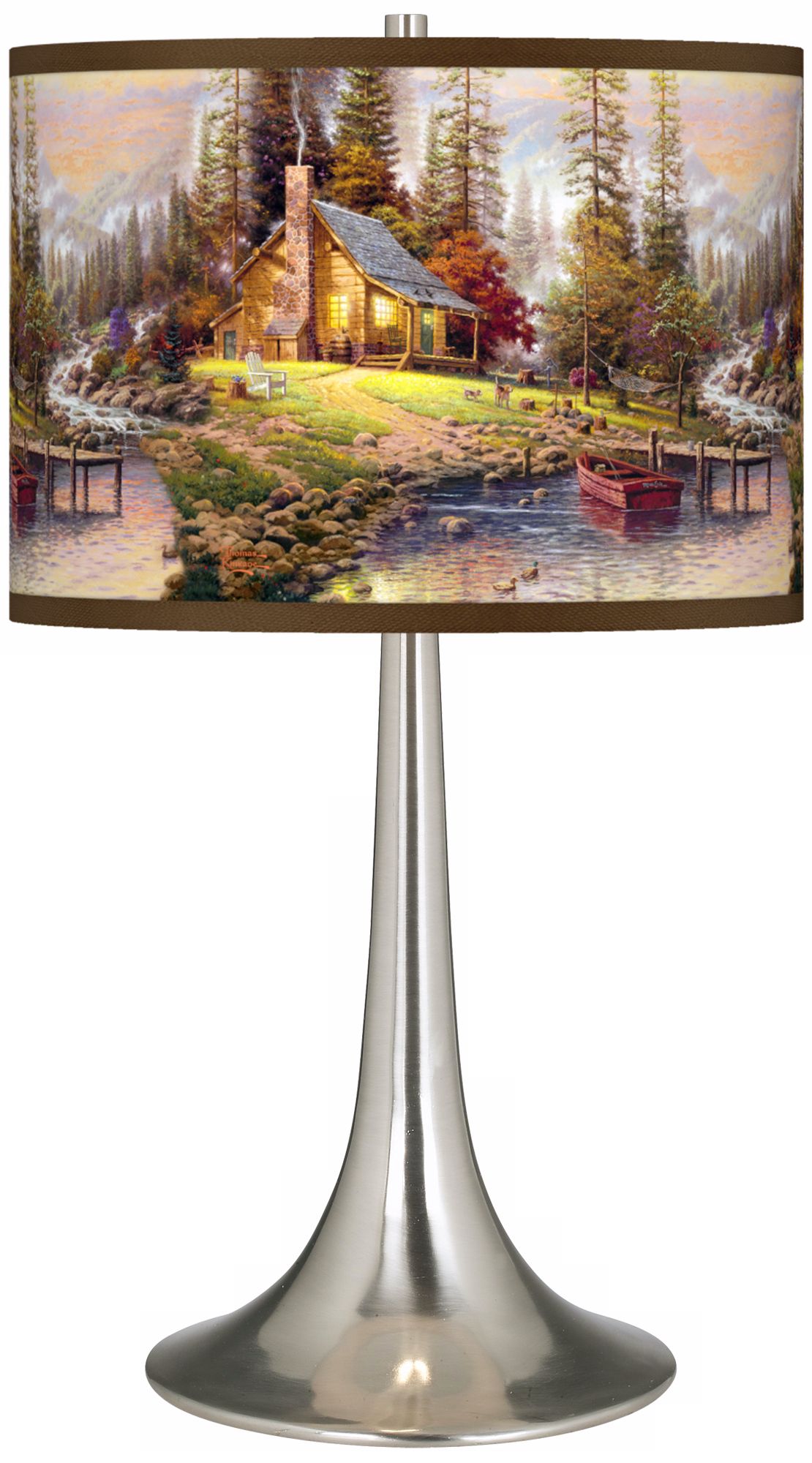 Thomas Kinkade A Peaceful Retreat Trumpet Table Lamp