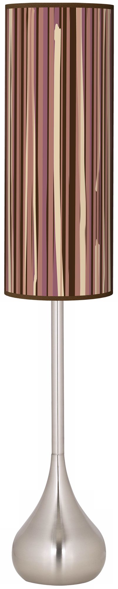 Kalahari Lines Brown Giclee Teardrop Torchiere Floor Lamp