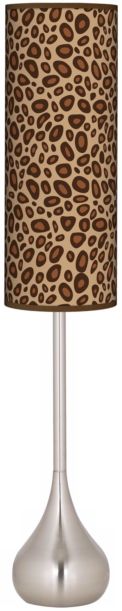 Safari Leopard Giclee Teardrop Torchiere Floor Lamp